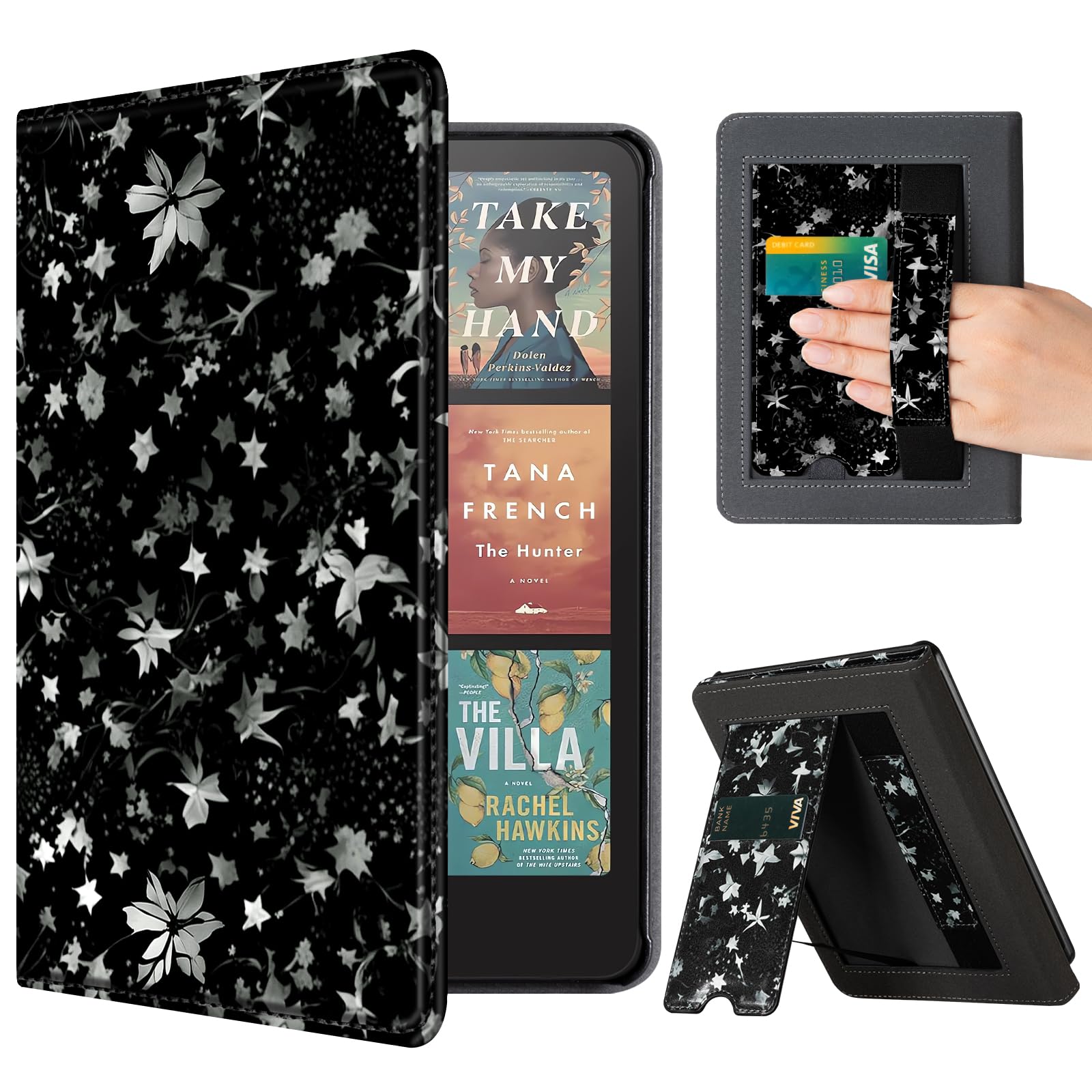 CoBak Case with Stand for Kindle Paperwhite 12th Gen 2024 Released (7") & Kindle Colorsoft Signature Edition - Durable PU Leather Cover with Auto Sleep Wake, Card Slot, Hand Strap Feature, Sage Green