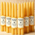 12 Pack Beeswax Taper Candles,8in Dripless Pure Beeswax Candles Non Toxic,8 Hours Long Burning 100% Natural Candle Sticks,Smokeless and Unscented Bees Wax Candle for Home,Prayer,Tall Tapered