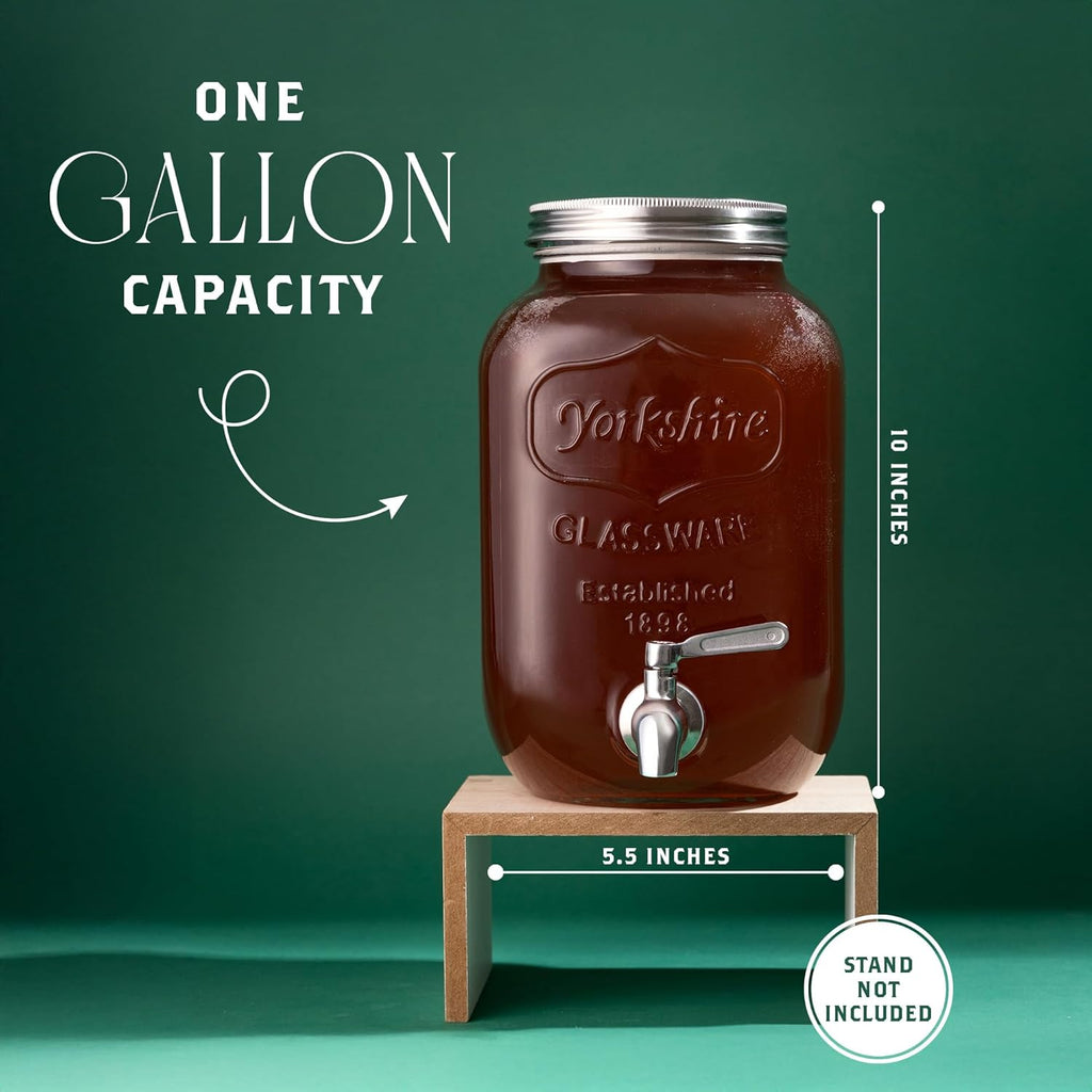 Kombucha Continuous Brewing Jar with Spigot - Gallon Glass Jar Dispenser & Scoby Starter Hotel with Mesh Lid & Airtight Lid - Designed by kitchentoolz for Home Fermentation