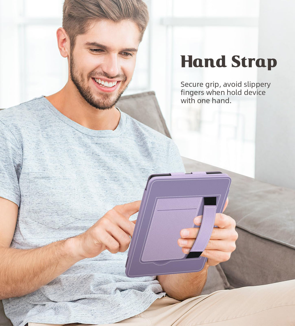 MoKo Case for 7"/6.8" Kindle Paperwhite(12th/11th Generation-2024/2021) and Kindle Colorsoft Signature Edition, Slim PU Shell Cover Case with Auto-Wake/Sleep for Kindle Paperwhite 2024, Flowers