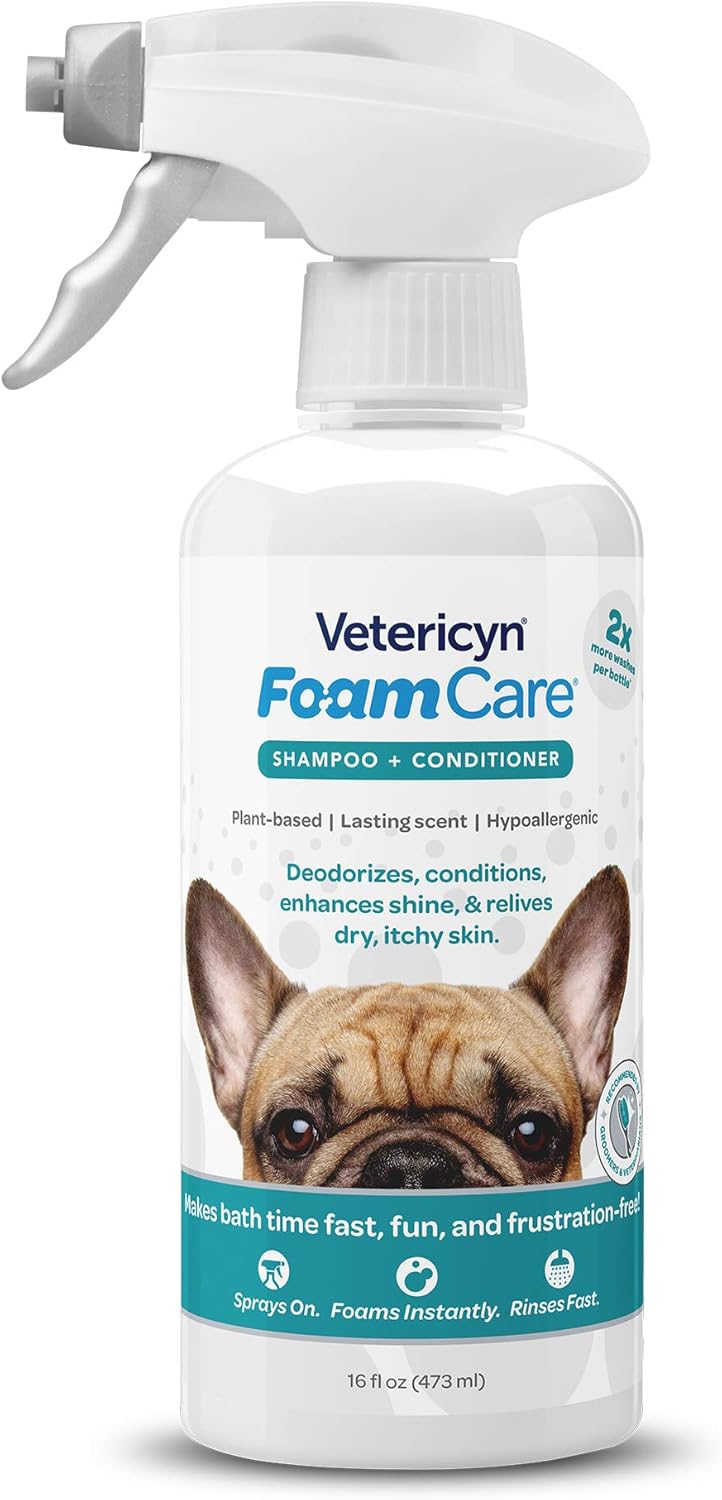 Vetericyn All-in 1 Multifunctional Puppy Supplement and FoamCare Spray-On Plant-Based Puppy Shampoo and Conditioner.