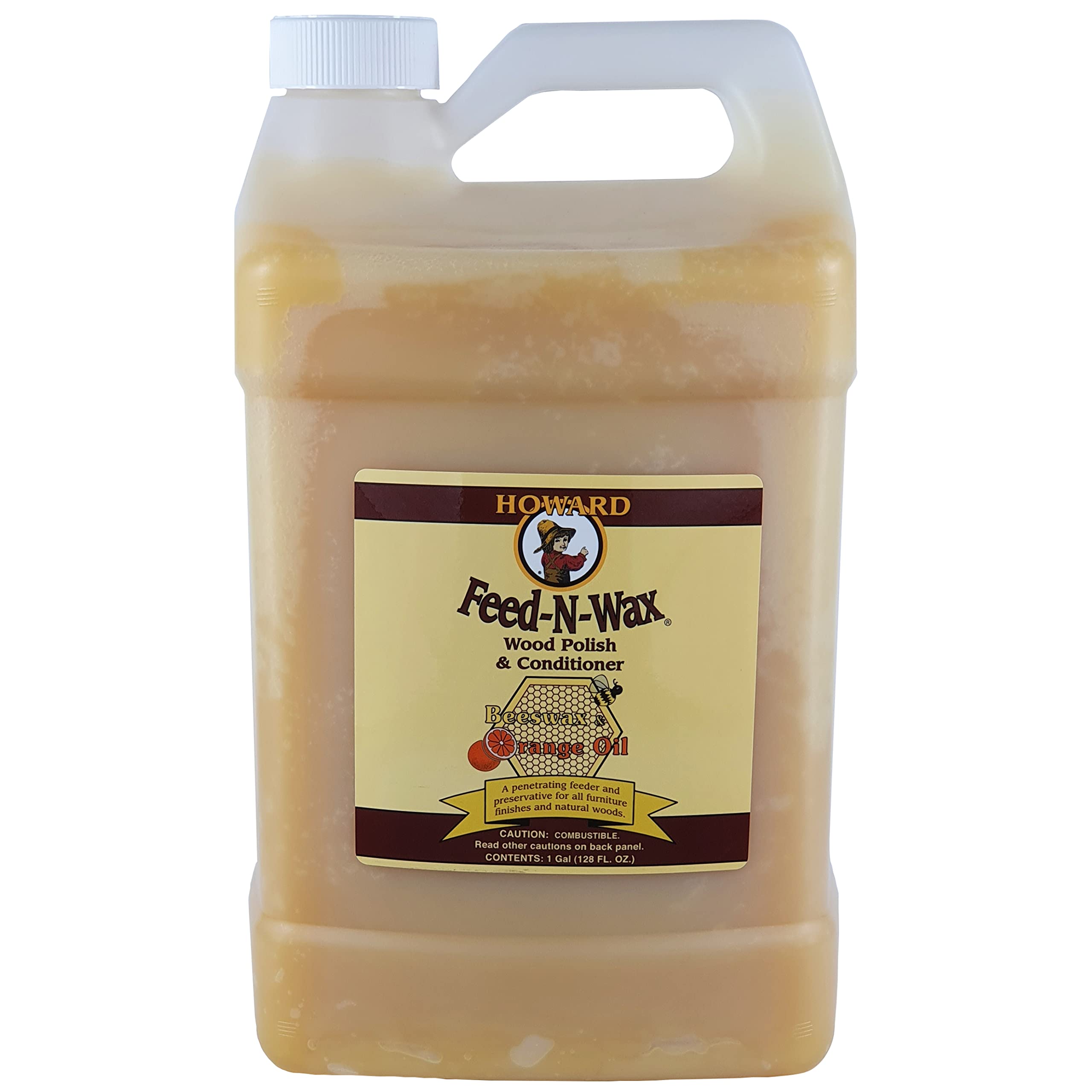 Howard Products Feed-N-Wax Wood Polish & Conditioner, 8 oz, Orange