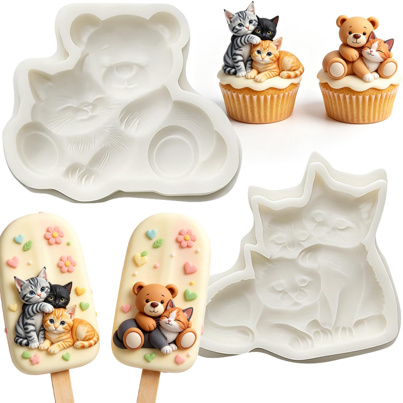 1 Pc Funny Chicken Butt Fondant Mold 3D Bending Chicken Candy Silicone Mold for Cake Decorating, Chocolate, Cupcake Toppers, Resin, Soap, Epoxy, Clay, Plaster, Farm Animal DIY Crafts