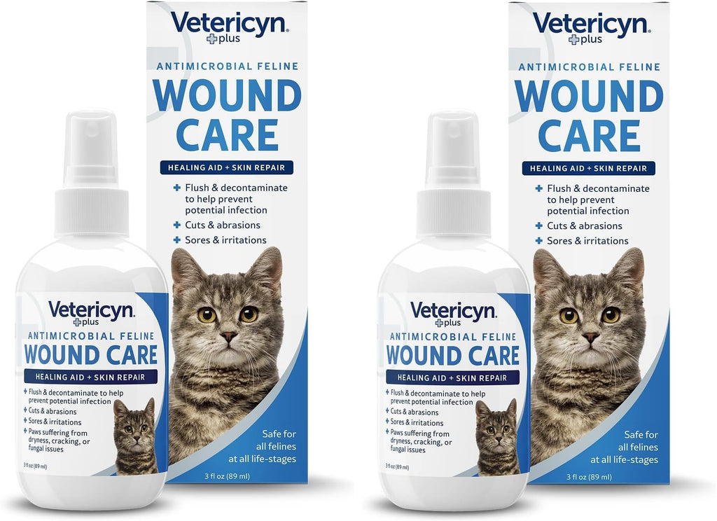 Vetericyn Plus Cat Wound Care Spray | Feline Healing Aid and Skin Repair for Wounds, Sores, and Abrasions, Provides Itch Relief for Cats Irritated Skin. 3 Ounces