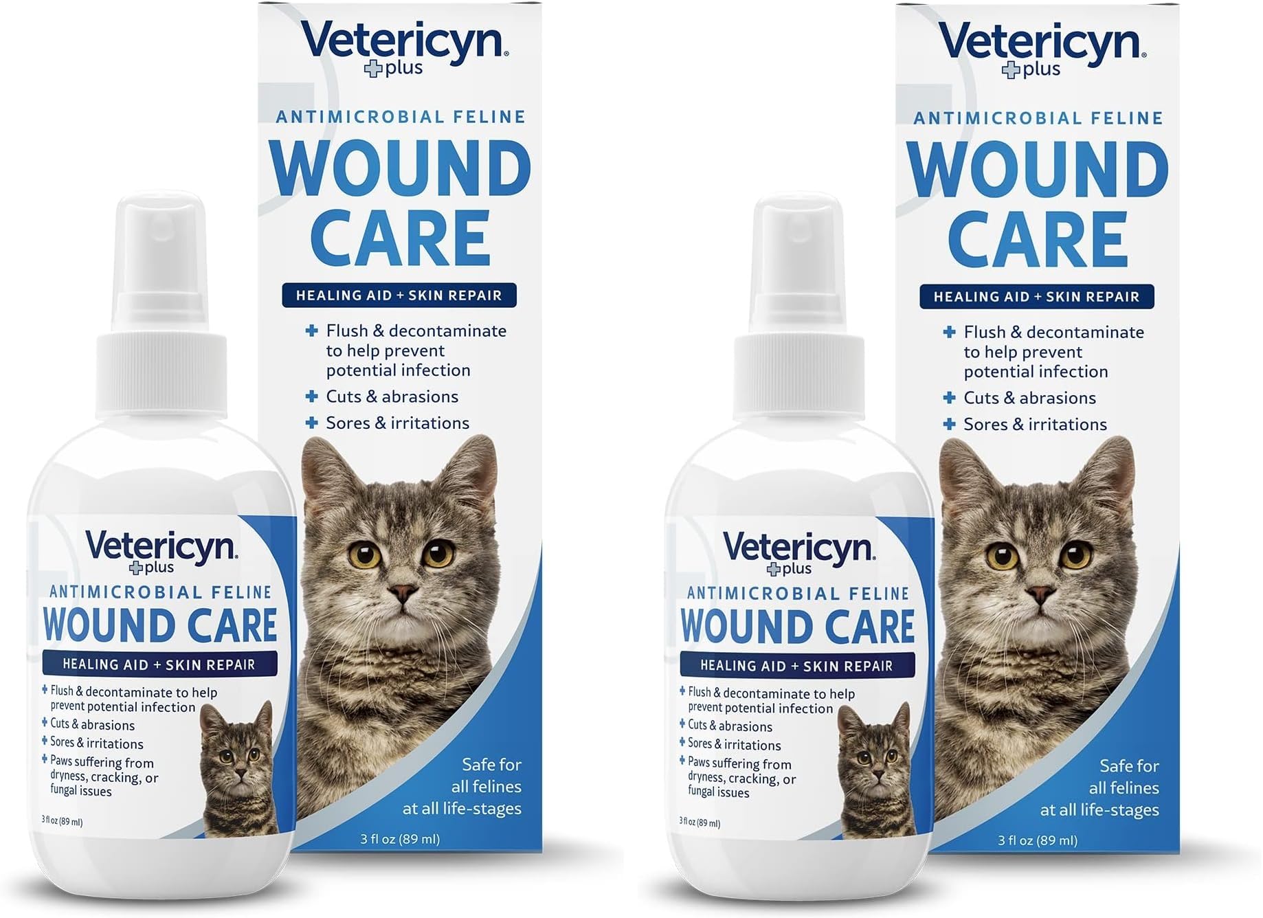 Vetericyn Plus Cat Wound Care Spray | Feline Healing Aid and Skin Repair for Wounds, Sores, and Abrasions, Provides Itch Relief for Cats Irritated Skin. 3 Ounces