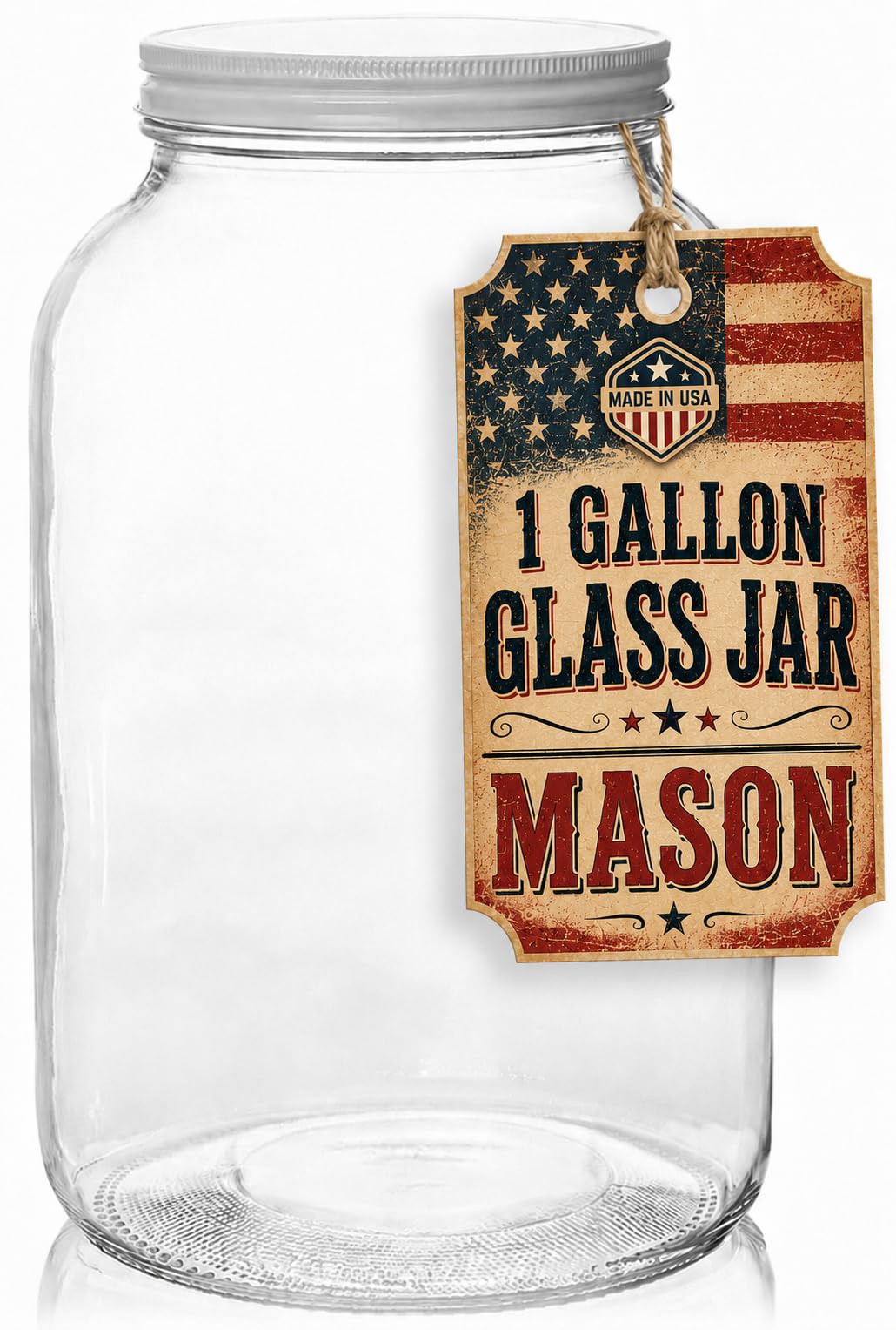 kitchentoolz 1 Gallon Glass Jar with Lid – Gallon Mason Wide Mouth Large Glass Jar for Fermenting, Pickling, Canning, Fermentation Jar, Kombucha, and Food Storage – 1 Gallon Jar Made in USA