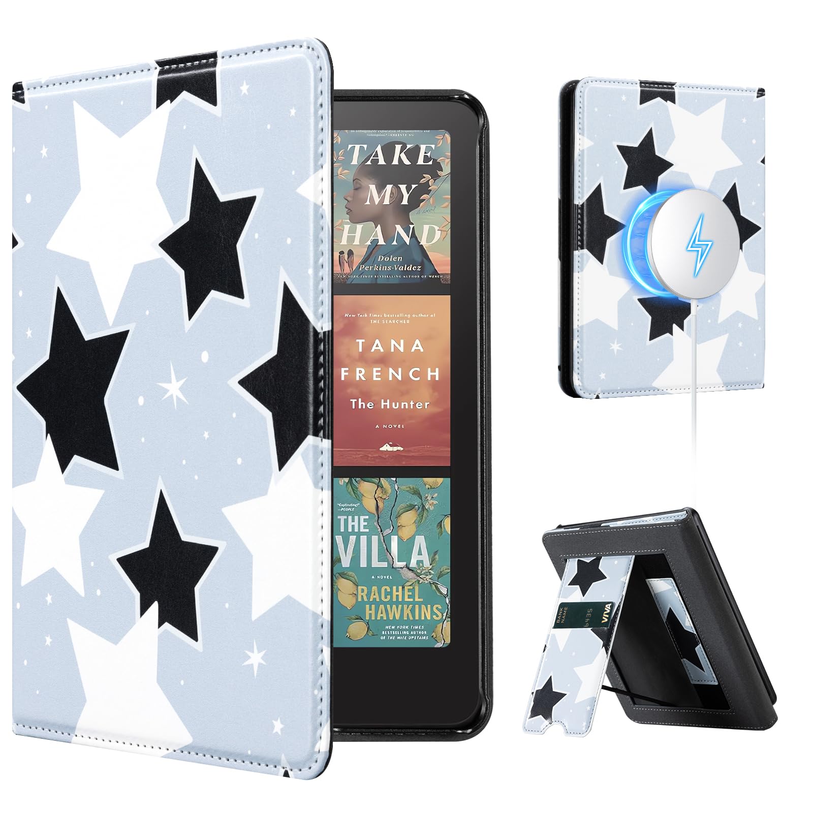 CoBak Case with Stand for Kindle Paperwhite 12th Gen 2024 Released (7") & Kindle Colorsoft Signature Edition - Durable PU Leather Cover with Auto Sleep Wake, Card Slot, Hand Strap Feature, Sage Green