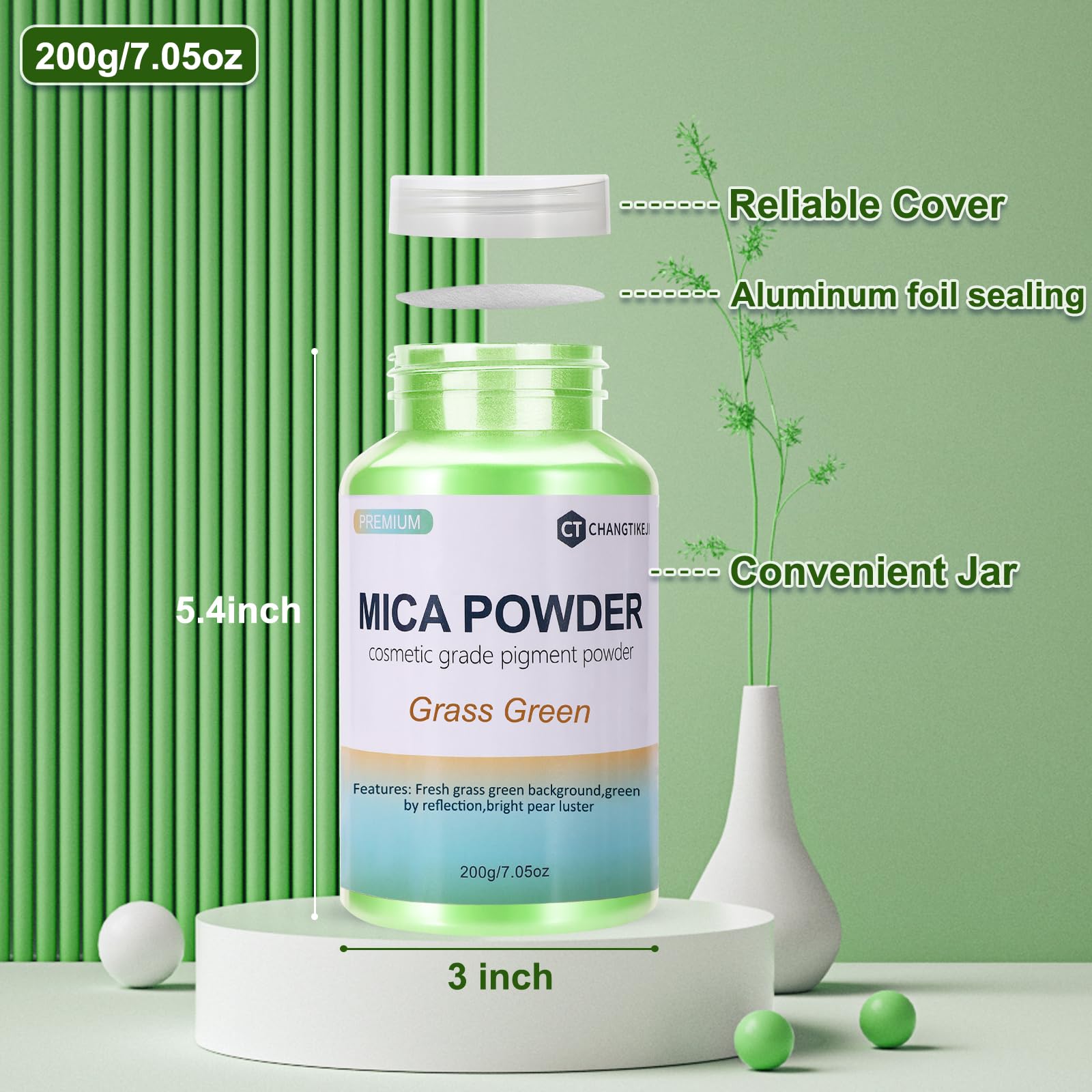 CHANGTIKEJI Mica Powder，24 Colors - 10g/Bottle of Natural Pigment Powder for Epoxy Resin，Soap Making，Candle Making,Lip Gloss,Car Freshies,Dye,Nail Polish,Bath Bombs