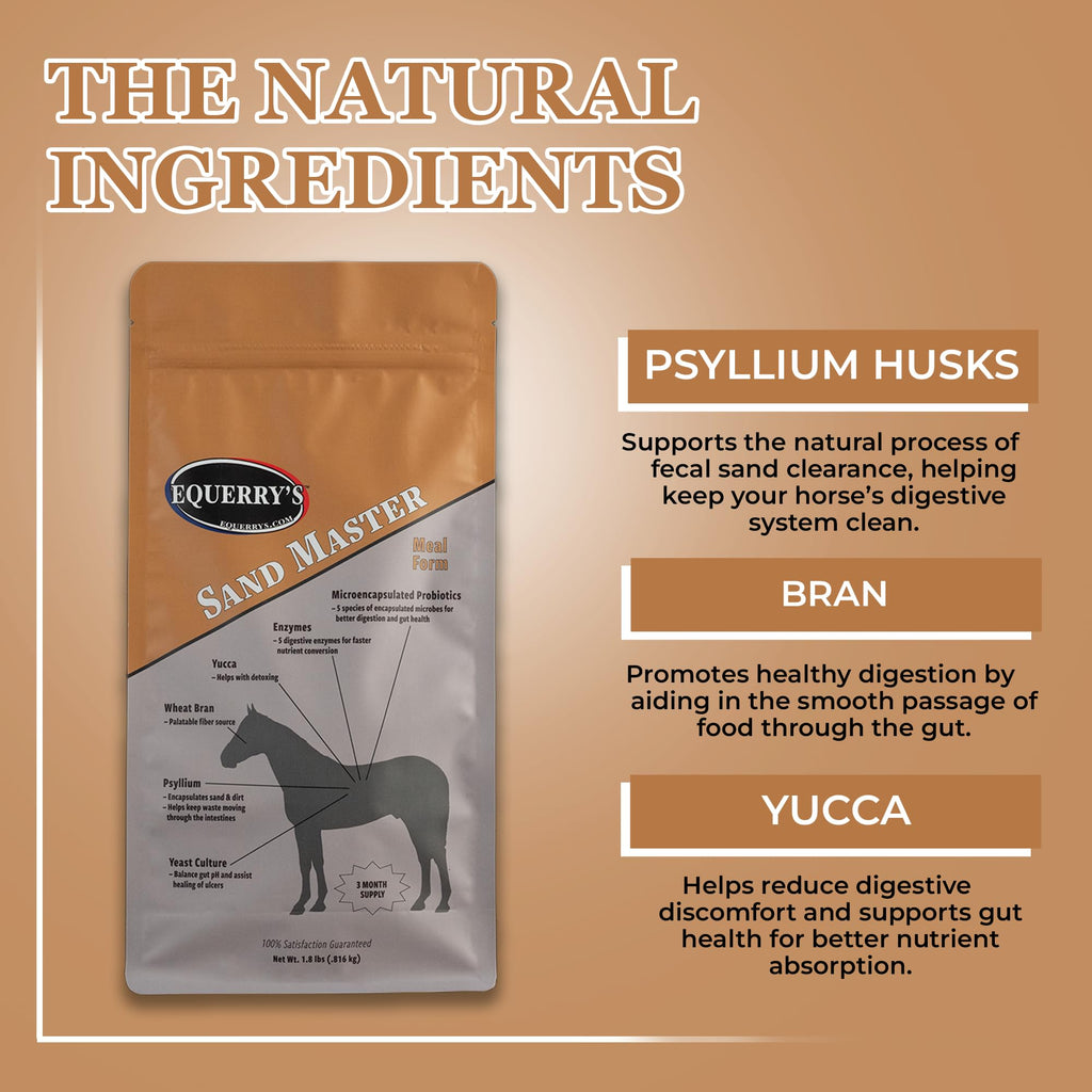 Equerry's Sand Master Horse Supplement - Supports Sand Removal & Overall Digestive Health for Horses | Fecal Clearance for Horses | Psyllium | Appetite Stimulation - 3.6lb