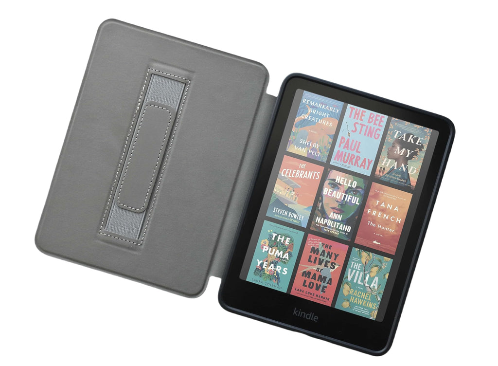 Case for All-New Kindle Paperwhite 12th Gen 2024 and Kindle Colorsoft Signature Edition, Book Lovers Gifts Lightweight PU Leather Protective Cover with Auto Sleep Wake Hand Strap