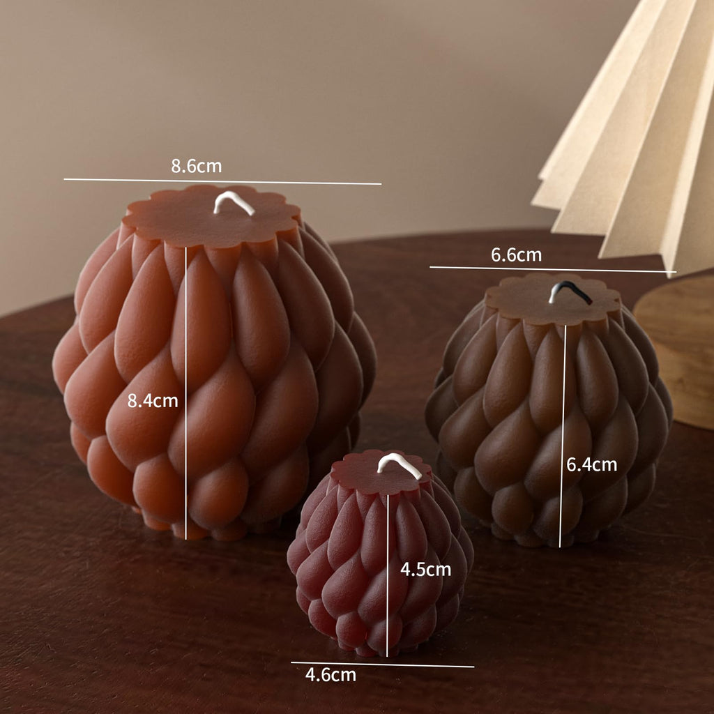 Bottle Candle Molds Cylinder Flower Pillar Mold - Rose Flower - Resin Casting Silicone Molds for Home Decor & Candle Making Wave Spiral Mold