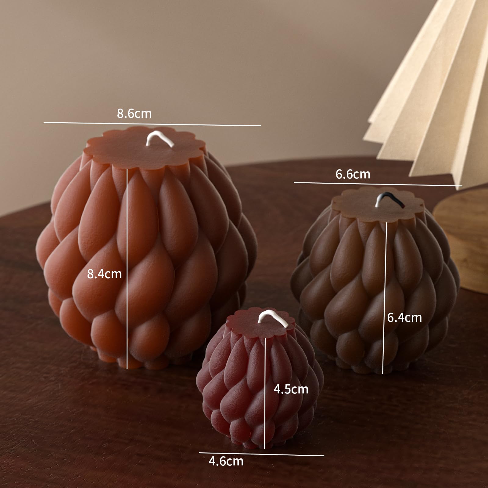 Bottle Candle Molds Cylinder Flower Pillar Mold - Rose Flower - Resin Casting Silicone Molds for Home Decor & Candle Making Wave Spiral Mold