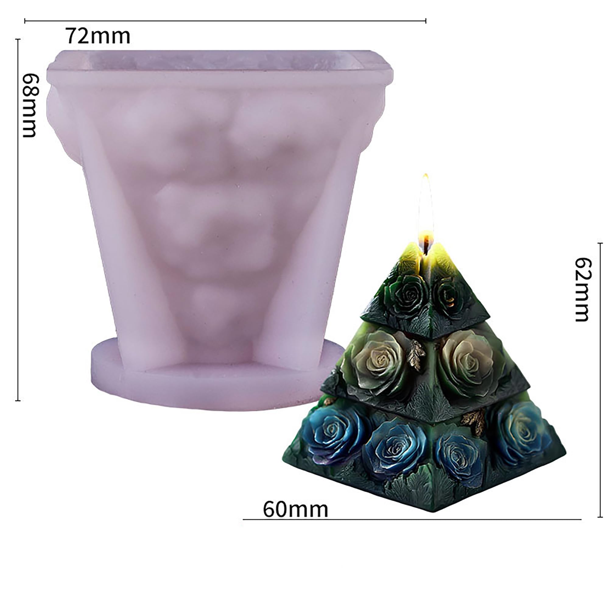 Flower Succulent Tulip Rose Cylinder Molds Silicone Wave Spiral Candle Mold - Silicone Resin Casting Molds for Candle & Resin & Soap Craft Supplies