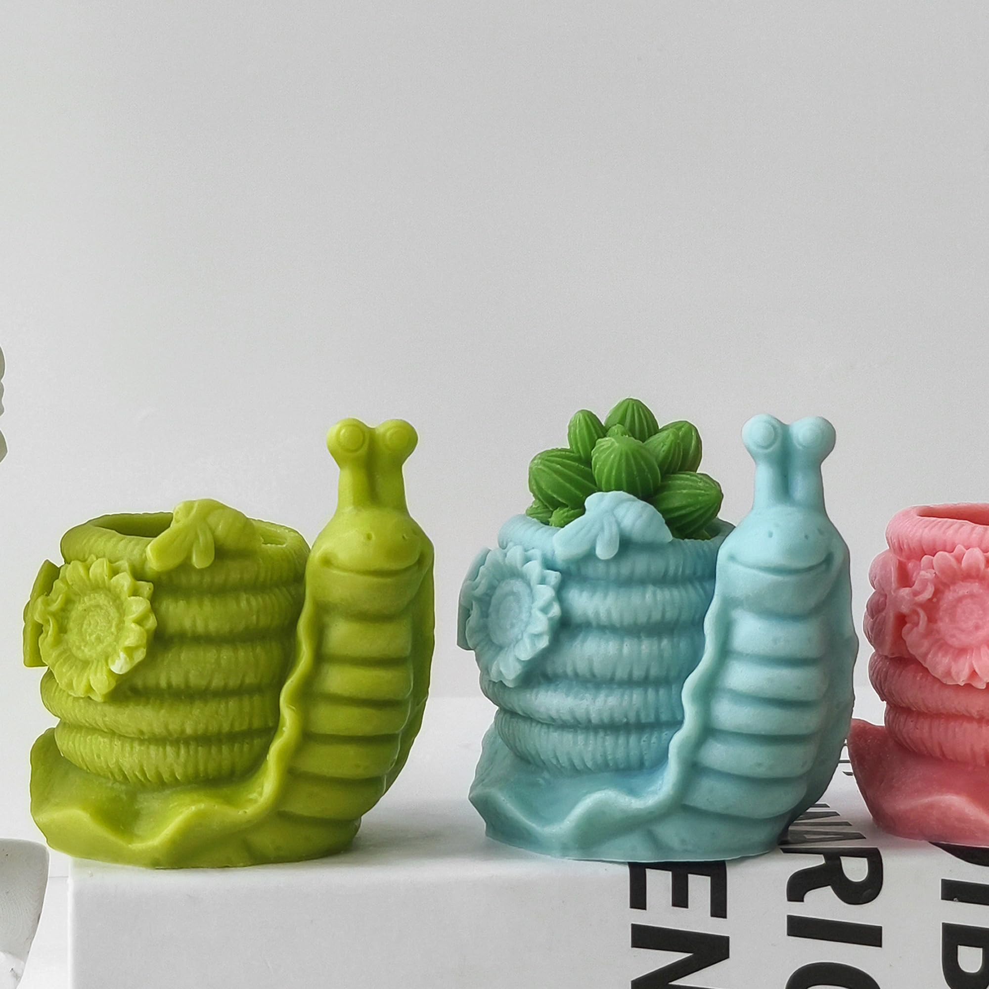 Flower Succulent Tulip Rose Cylinder Molds Silicone Wave Spiral Candle Mold - Silicone Resin Casting Molds for Candle & Resin & Soap Craft Supplies