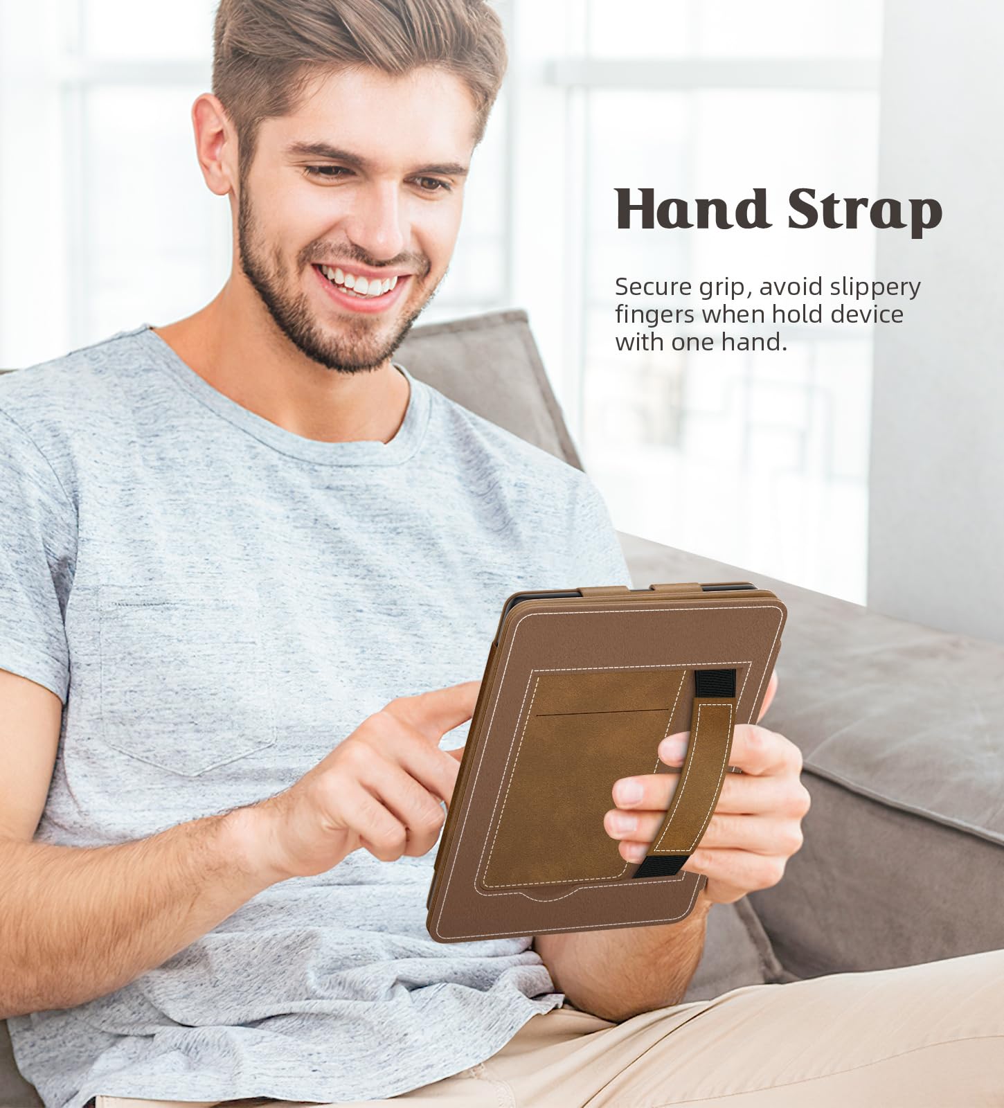 MoKo Case for 7"/6.8" Kindle Paperwhite(12th/11th Generation-2024/2021) and Kindle Colorsoft Signature Edition, Slim PU Shell Cover Case with Auto-Wake/Sleep for Kindle Paperwhite 2024, Flowers