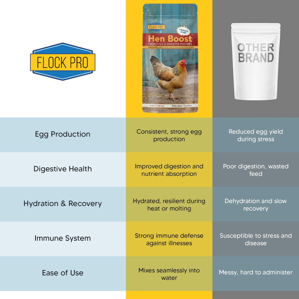 Hen Boost Probiotic - Probiotics, Vitamins, Minerals and Electrolytes for Chickens | Chicken Vitamins and Supplements for All Poultry - 3oz