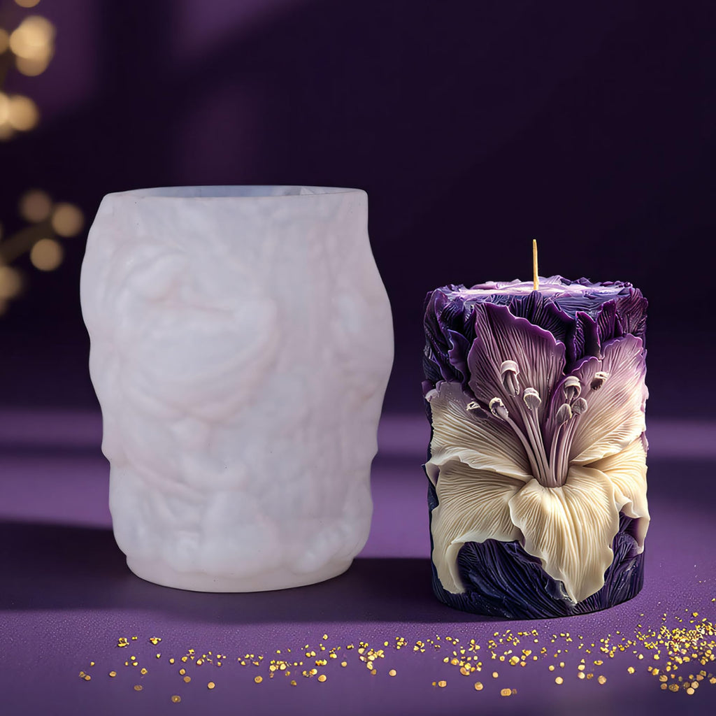 Flower Succulent Tulip Rose Cylinder Molds Silicone Wave Spiral Candle Mold - Silicone Resin Casting Molds for Candle & Resin & Soap Craft Supplies