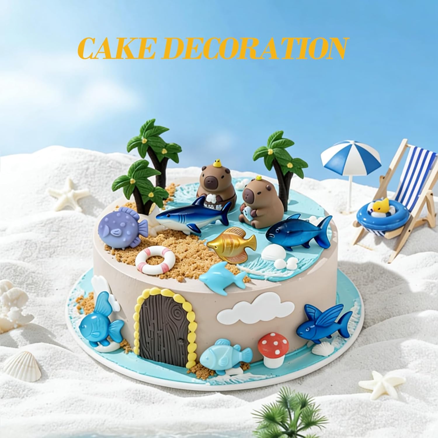 Ocean Sea Animal Silicone Molds, 2 Pack Marine Life Chocolate Mold Fish Candy Molds, Food Grade Non-Stick Baking Mould for Kids, Under The Sea Party Favors, Cake Topper, Resin, Soap Candle Making