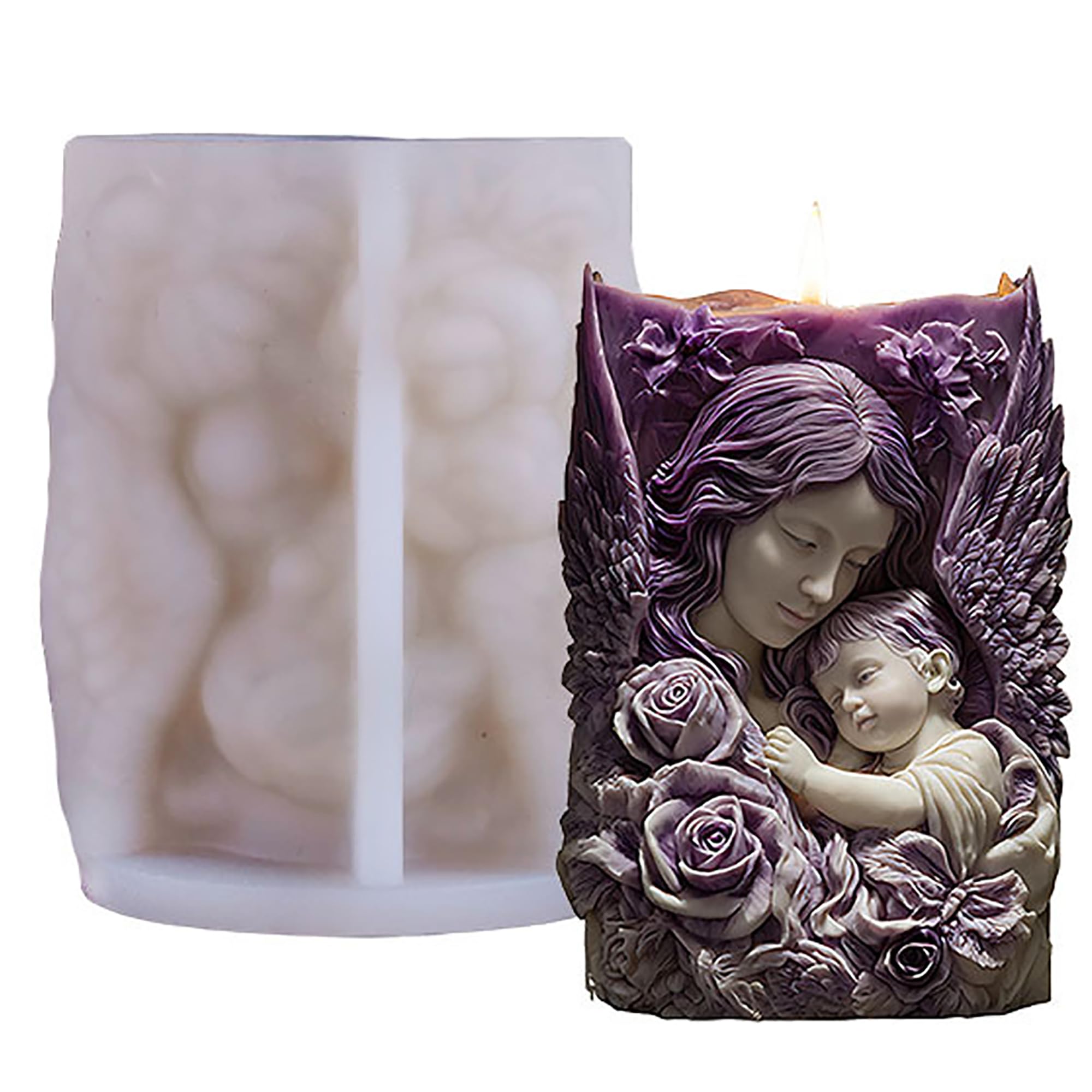 Flower Succulent Tulip Rose Cylinder Molds Silicone Wave Spiral Candle Mold - Silicone Resin Casting Molds for Candle & Resin & Soap Craft Supplies