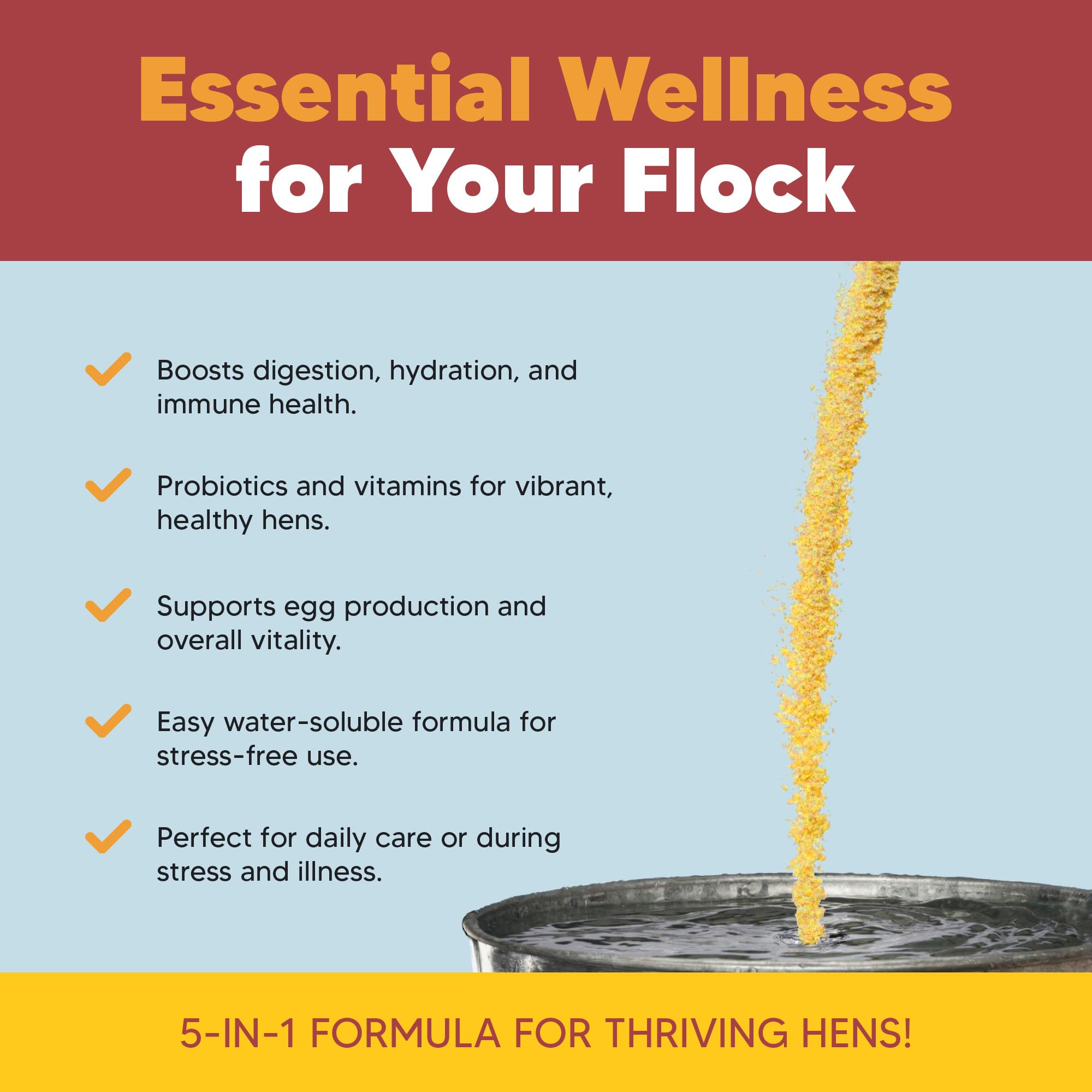 Hen Boost Probiotic - Probiotics, Vitamins, Minerals and Electrolytes for Chickens | Chicken Vitamins and Supplements for All Poultry - 3oz