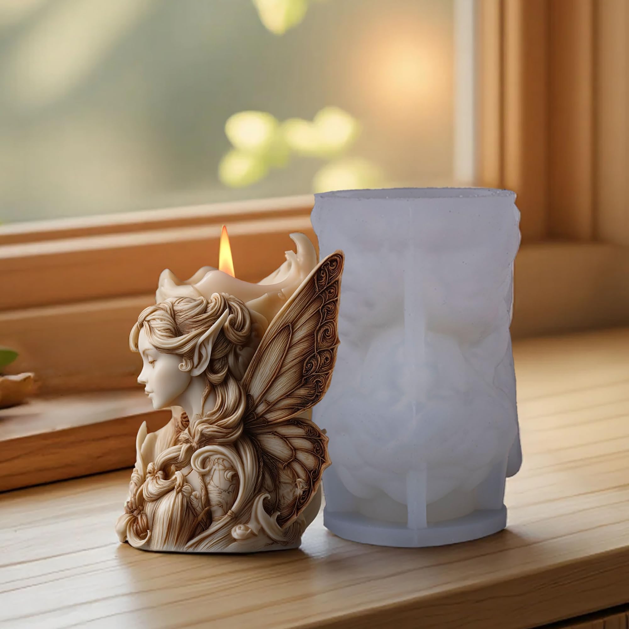 Succulent Flower Silicone Wave Spiral Candle Mold - Silicone Resin Casting Molds for Candle & Resin & Soap Craft Supplies