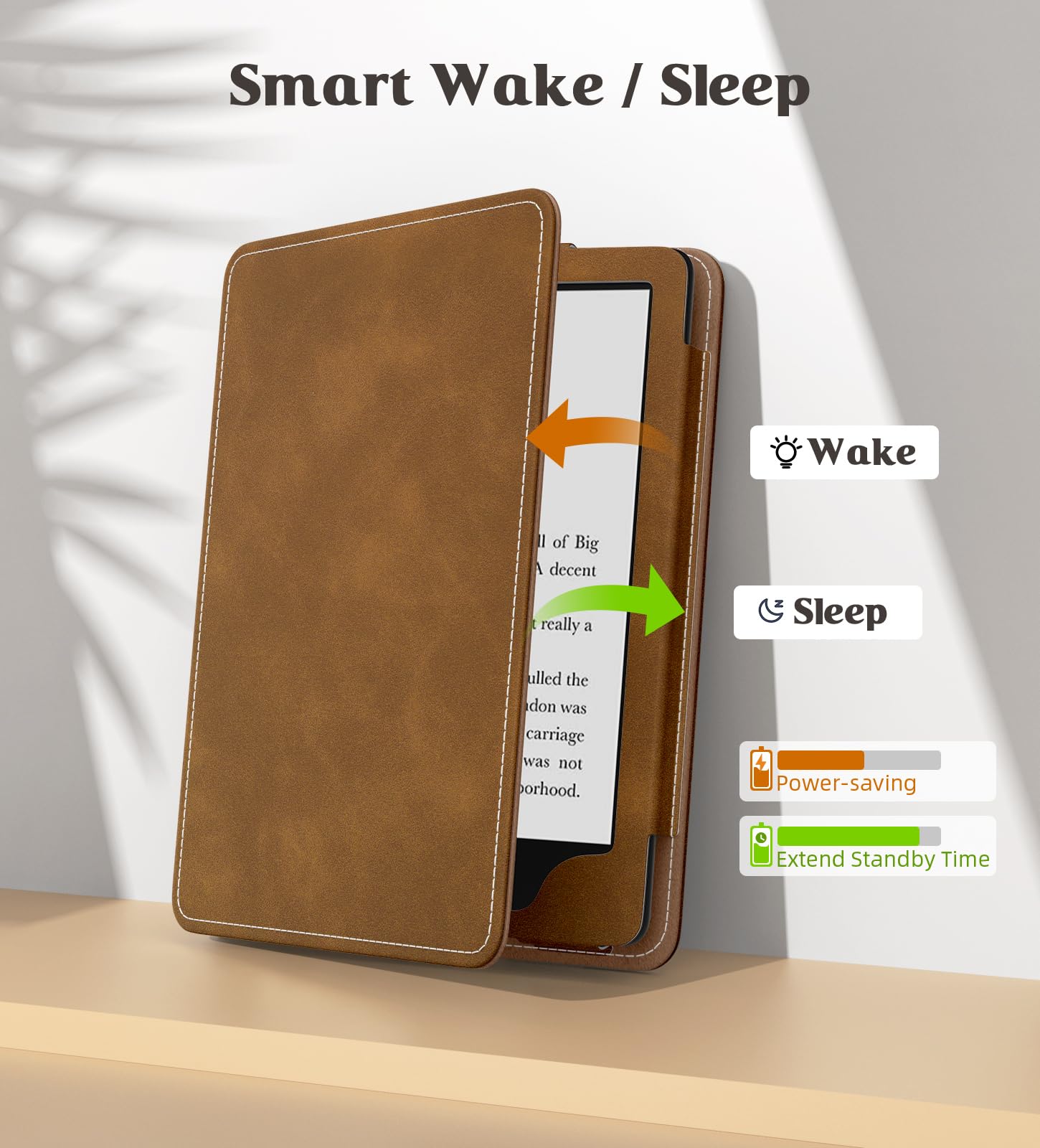 MoKo Case for 7"/6.8" Kindle Paperwhite(12th/11th Generation-2024/2021) and Kindle Colorsoft Signature Edition, Slim PU Shell Cover Case with Auto-Wake/Sleep for Kindle Paperwhite 2024, Flowers