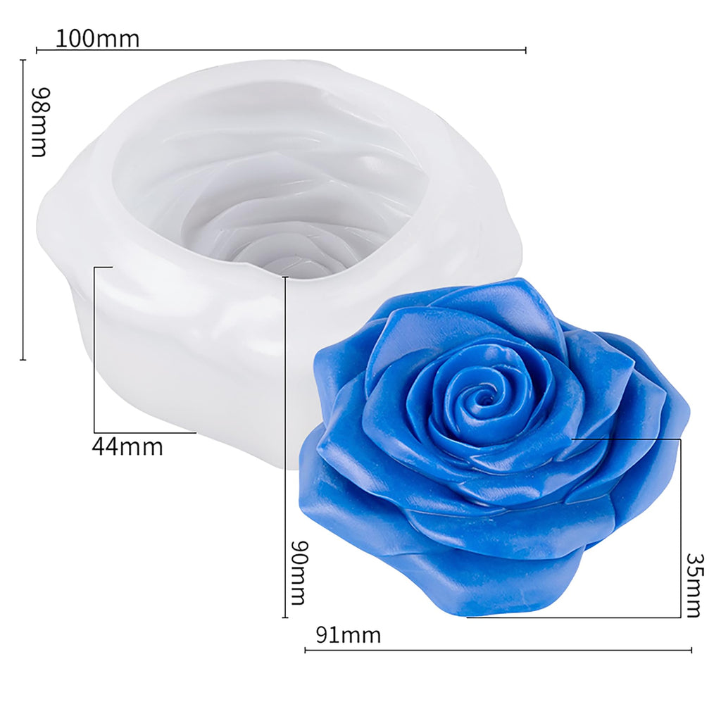 Flower Succulent Tulip Rose Cylinder Molds Silicone Wave Spiral Candle Mold - Silicone Resin Casting Molds for Candle & Resin & Soap Craft Supplies