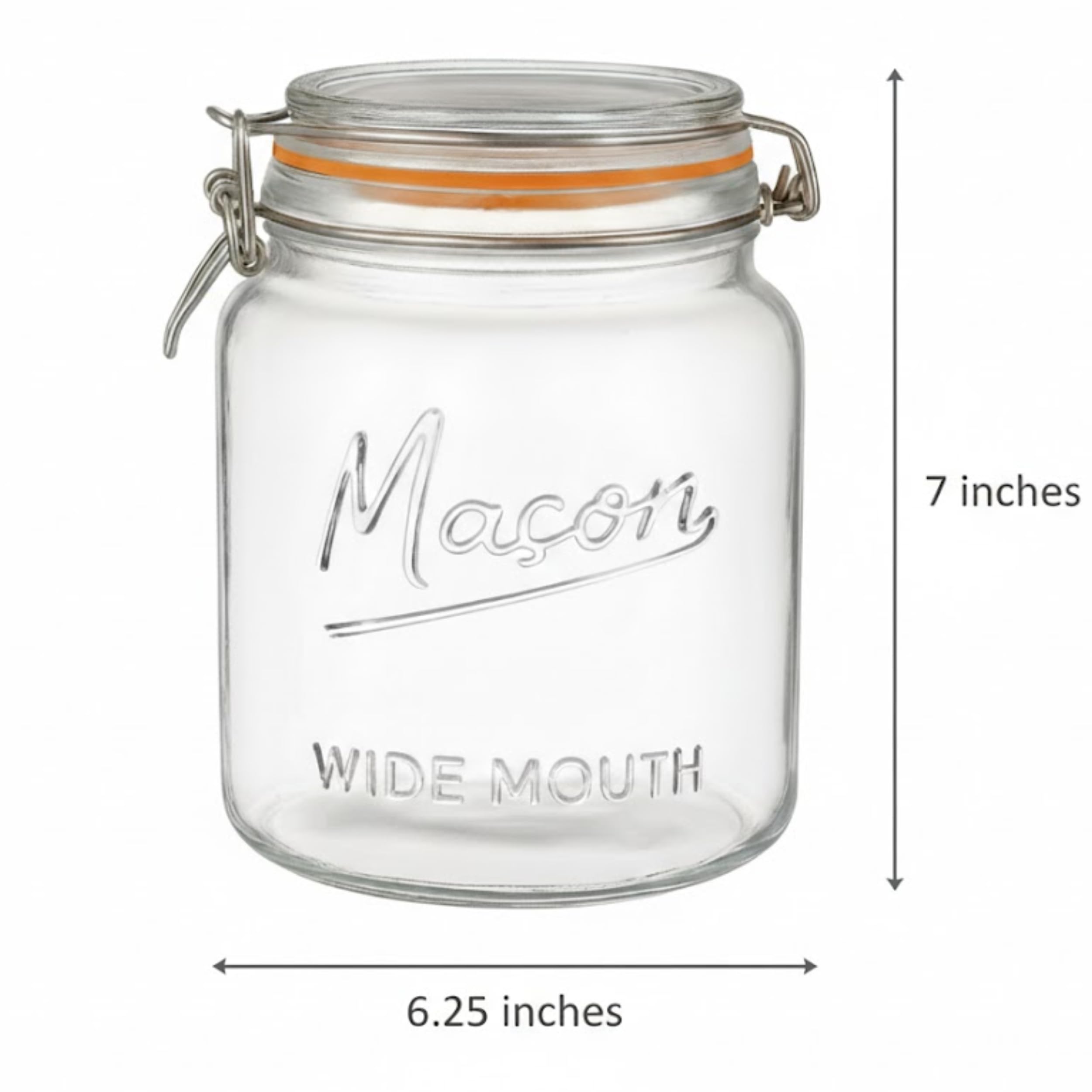 kitchentoolz 64 oz Mason Jars Wide Mouth with Airtight Lids – Set of 2 Half Gallon Glass Jar with Lid – Large Mason Jars with Lids for Kitchen Pantry, Storage, and Canning