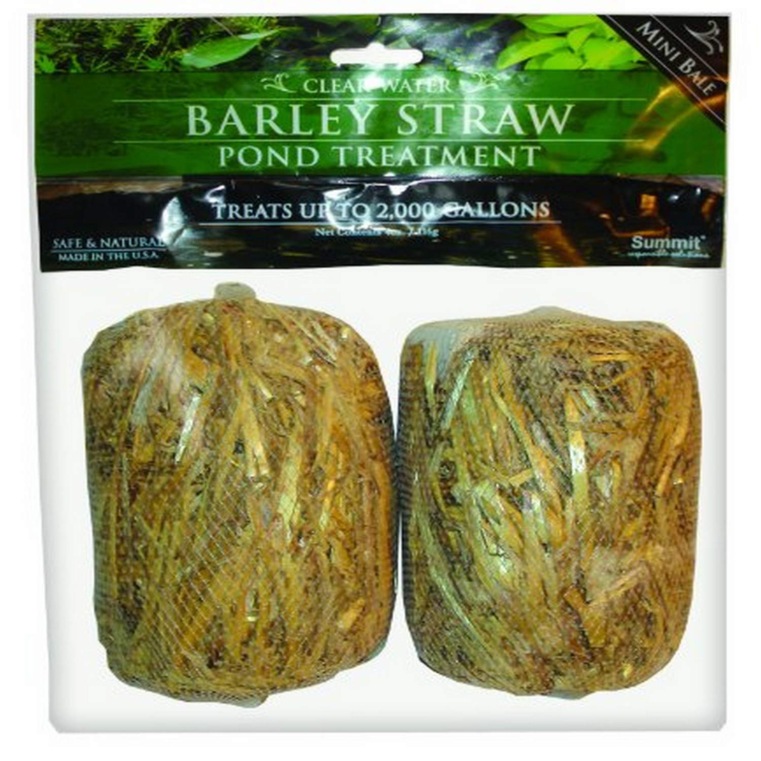 Summit Clear-Water Barley Straw Pond Treatment, 2-Pack, Treats upto 2000 Gallons, 1000 Gallons per Bale