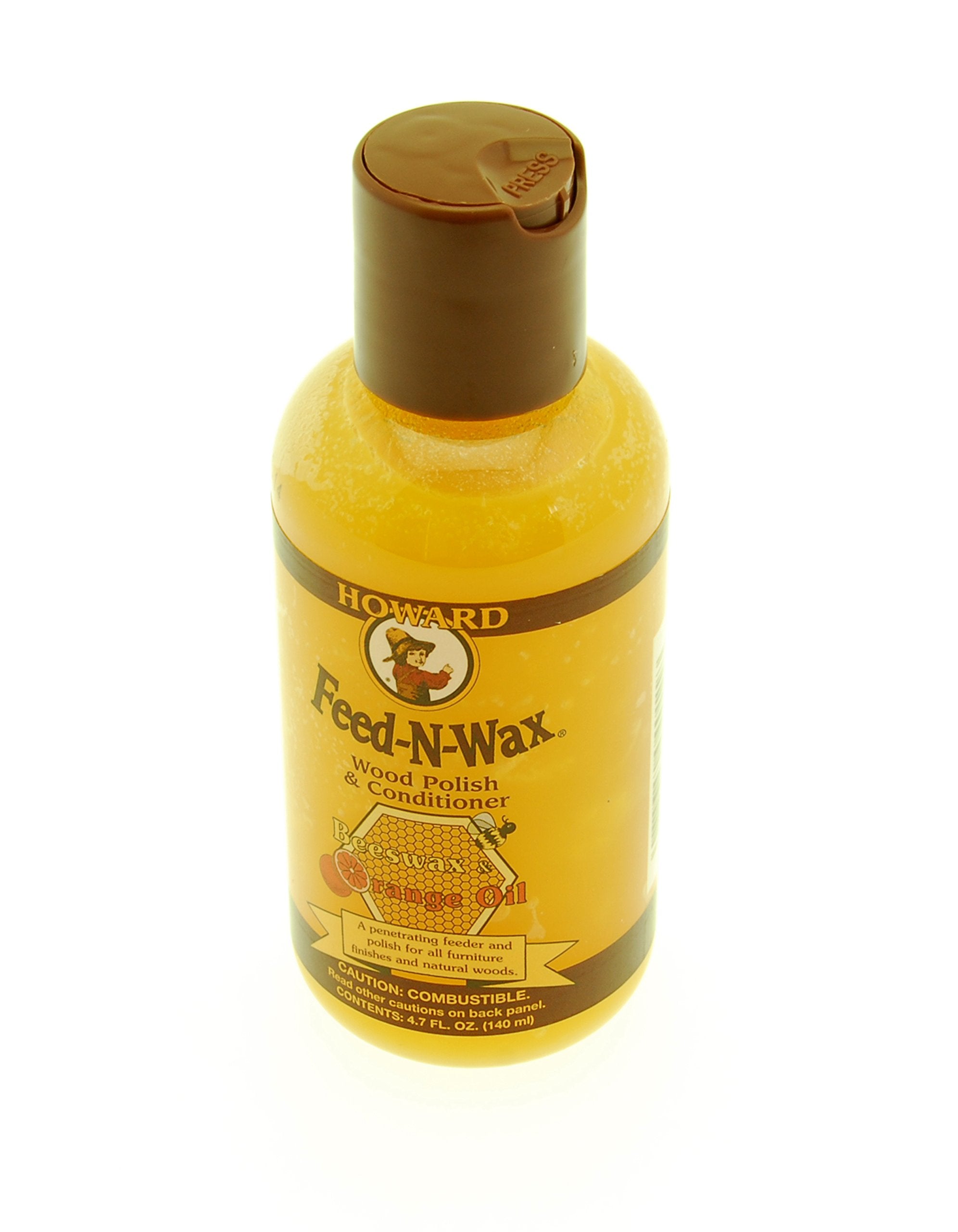 Howard Products Feed-N-Wax Wood Polish & Conditioner, 8 oz, Orange