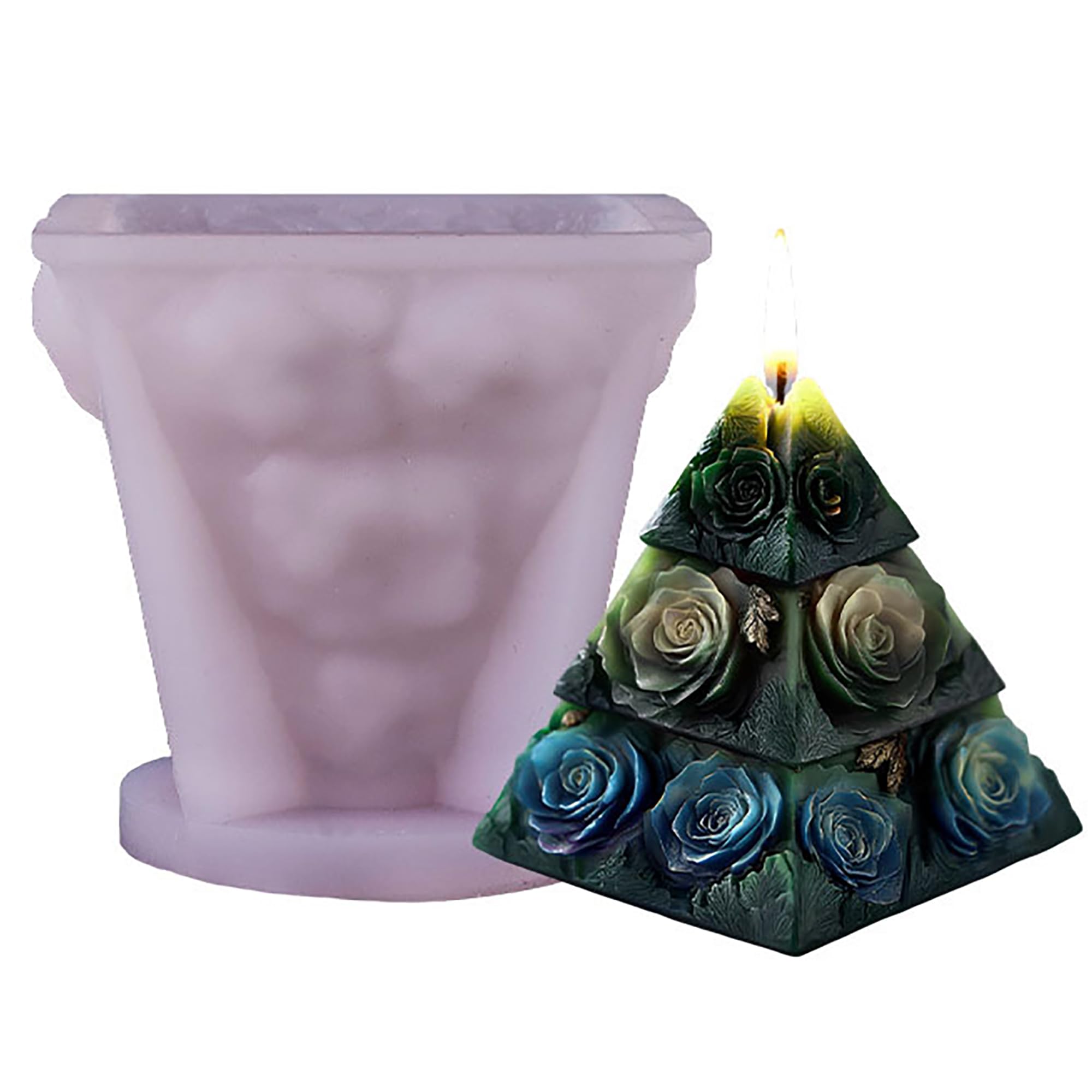 Flower Succulent Tulip Rose Cylinder Molds Silicone Wave Spiral Candle Mold - Silicone Resin Casting Molds for Candle & Resin & Soap Craft Supplies