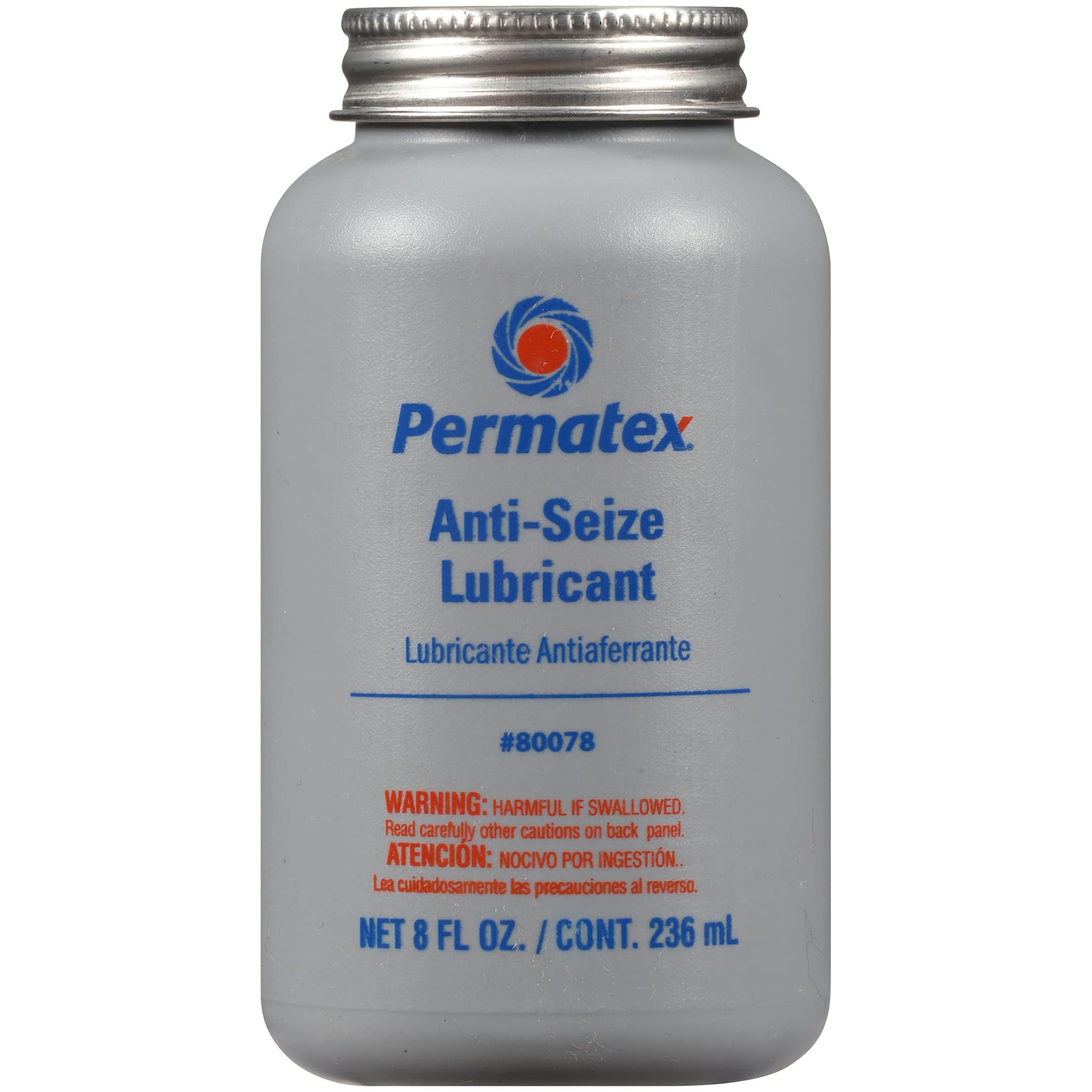 Permatex 80078 Anti-Seize Lubricant with Brush Top Bottle, 8 oz.