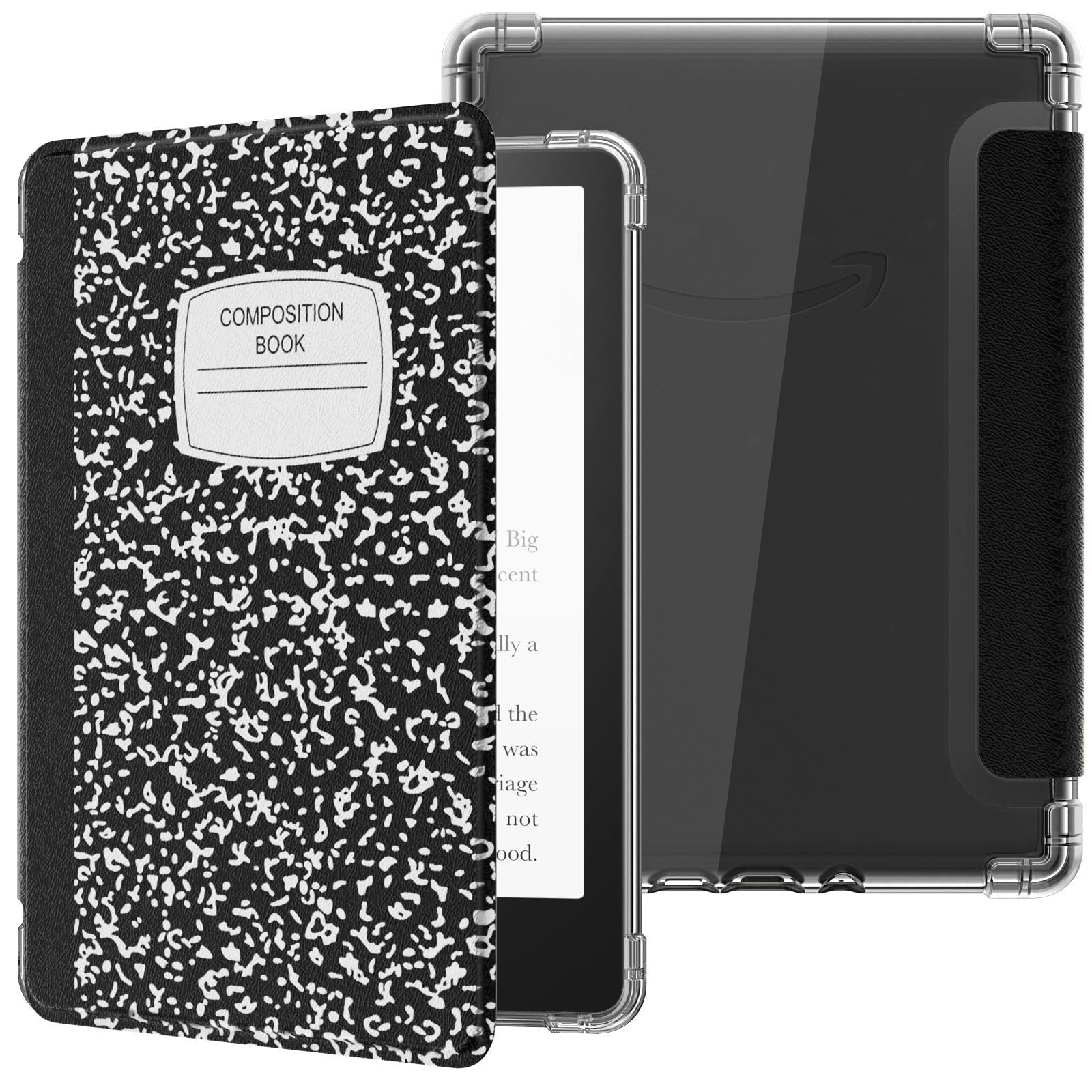 MoKo Case for 6" Kindle (11th Generation-2024/2022 Release), Ultra Clear Soft Flexible Transparent TPU Back Cover Light Shell with Auto Wake/Sleep for Kindle 11th Generation 2024, White Blue Floral