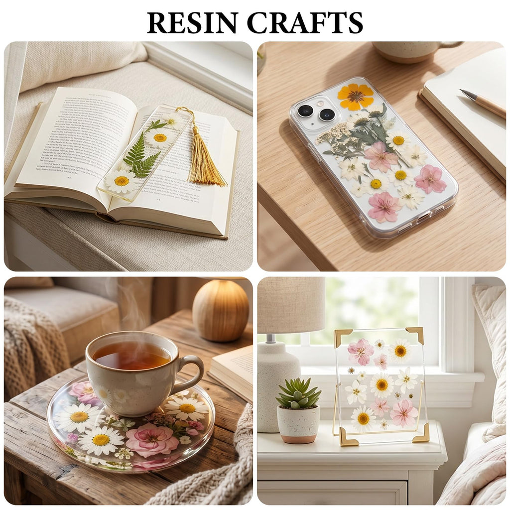 NESCCI 420 Pcs Dried Pressed Flowers for Resin,Real Nature Dried Flowers for Crafts Bulk Dry Flowers Leaves Kit Used for Resin Molds Scrapbooking DIY Art Crafts Candle Soap Making Nails Décor