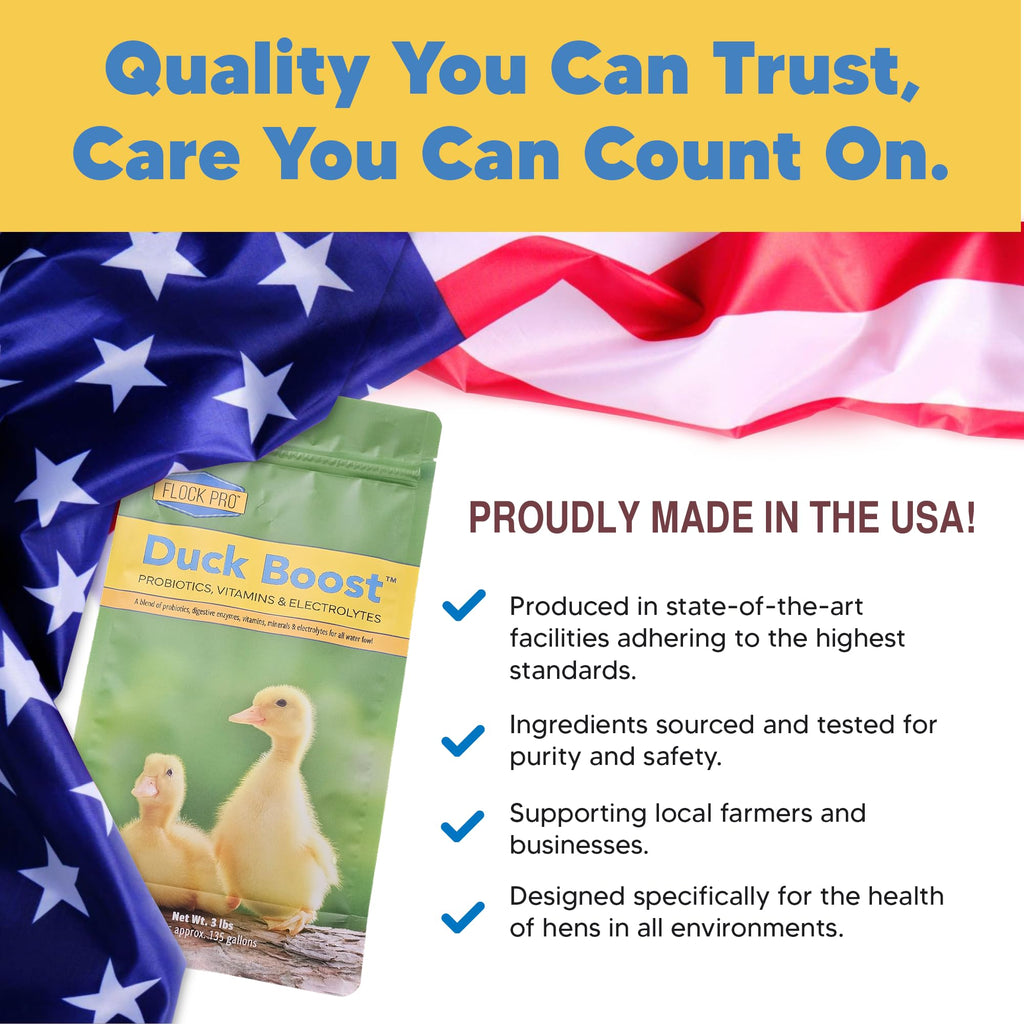 Duck Boost Probiotic - Probiotics, Vitamins, Minerals and Electrolytes for Chickens | Duck Vitamins and Supplements for All Poultry - 8oz