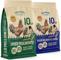 Hatortempt 10lb Dried Mealworms and 10lb Black Soldier Fly Larvae Bundle - High-Protein, High-Calcium Treat Duo for Chickens (2-Pack)
