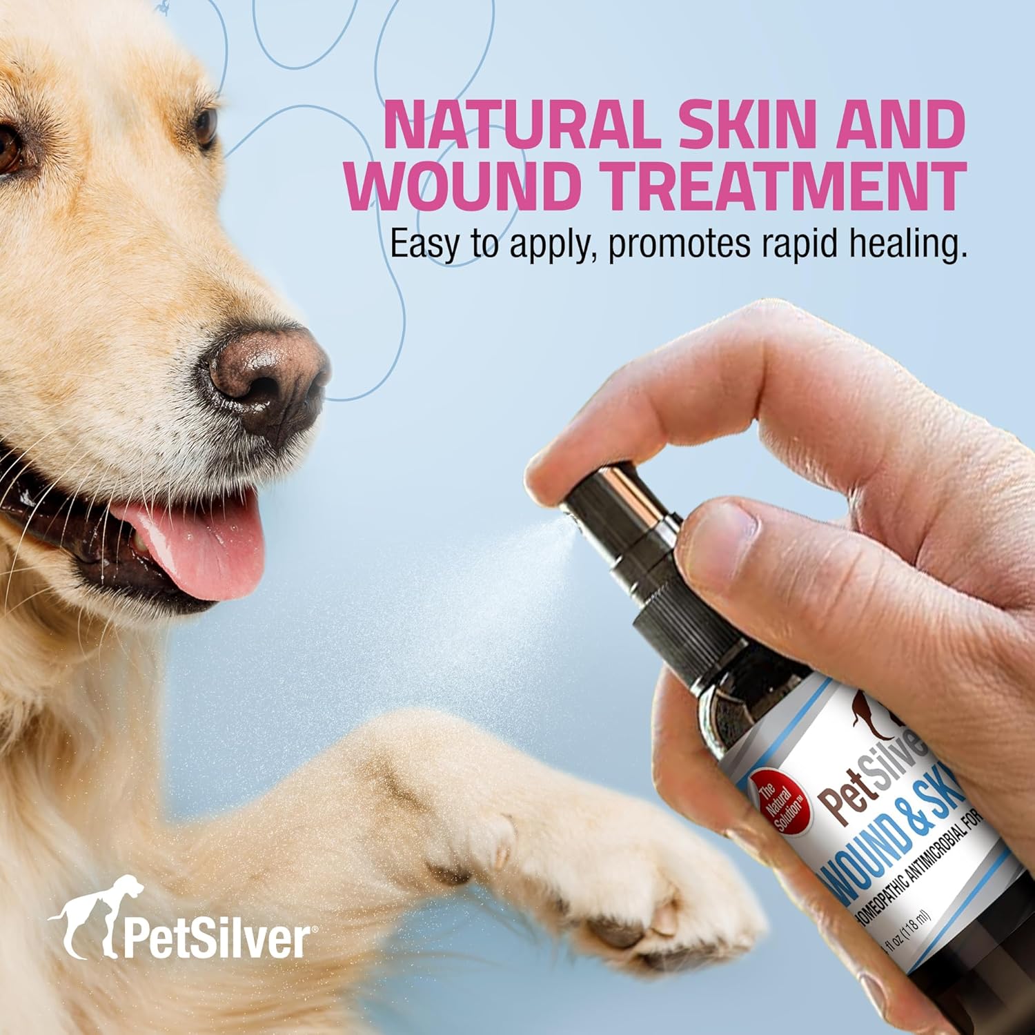 PetSilver - Wound & Skin Spray (4 fl oz), Teeth & Gum Spray (4 fl oz), and Immune Support (2 fl oz) with Patented Chelated Silver - Wound Care, Oral Care, Sinus & Cough Relief for Cats and Dogs