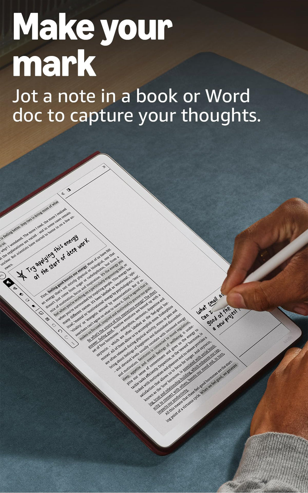 Amazon Kindle Scribe 32GB (newest model) — 11” paper-like display with front light — Thinner, lighter, faster — Write in notebooks, documents, and books. Includes Premium Pen - Graphite