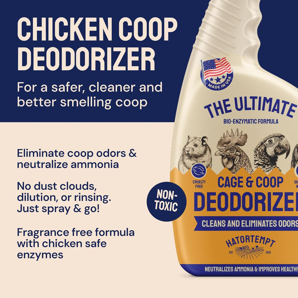 Hatortempt 10lb Dried Mealworms and 32fl oz Coop Deodorizer Bundle - 50% Protein Organic Treats - Safe, No-Rinse Coop Refresher (2-Pack)