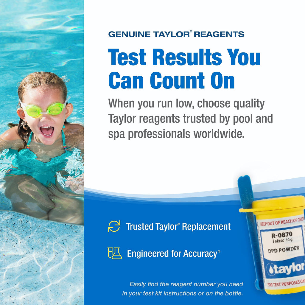 Taylor Technologies R-0870-I DPD Powder for Swimming Pool, 10gm, White