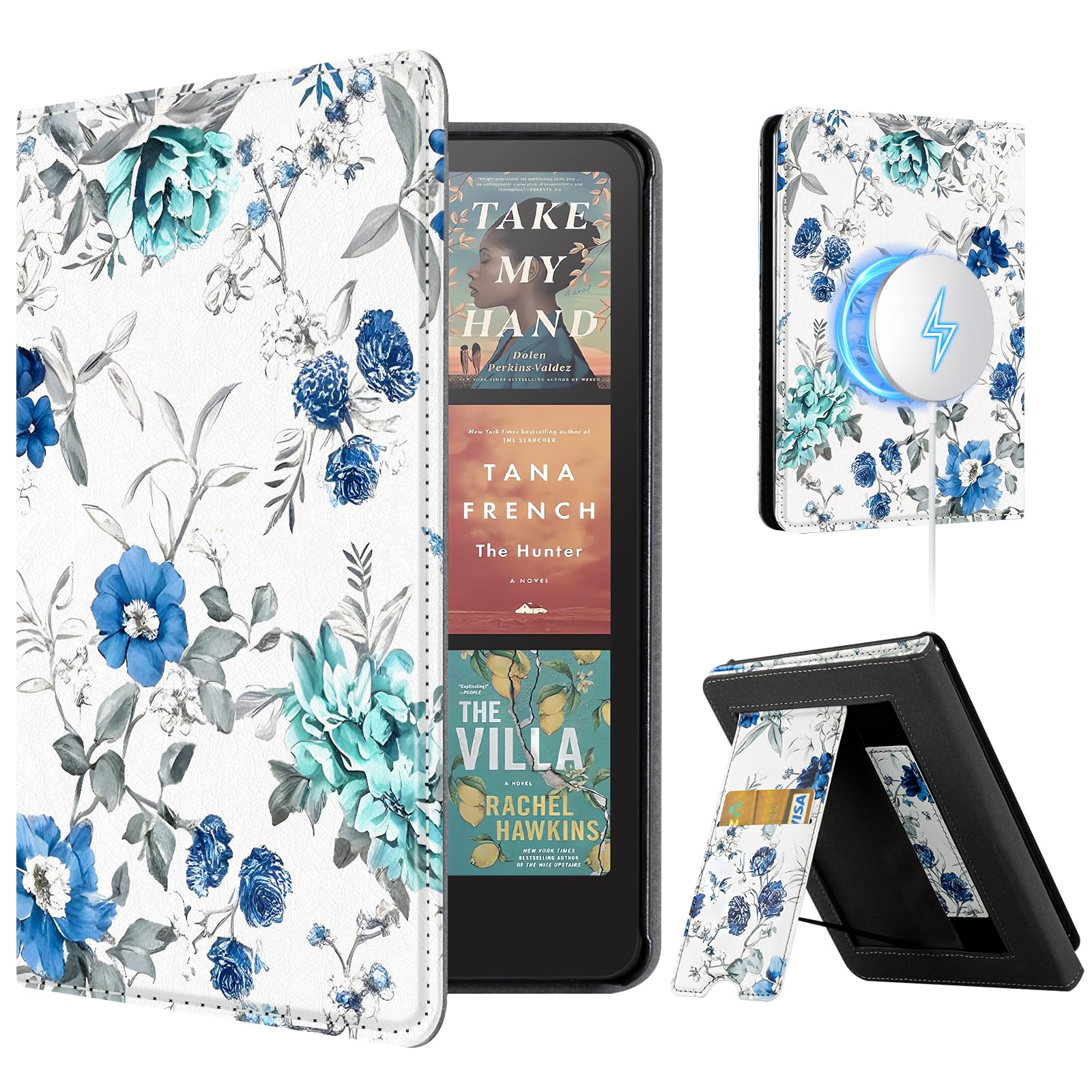 CoBak Case with Stand for Kindle Paperwhite 12th Gen 2024 Released (7") & Kindle Colorsoft Signature Edition - Durable PU Leather Cover with Auto Sleep Wake, Card Slot, Hand Strap Feature, Sage Green