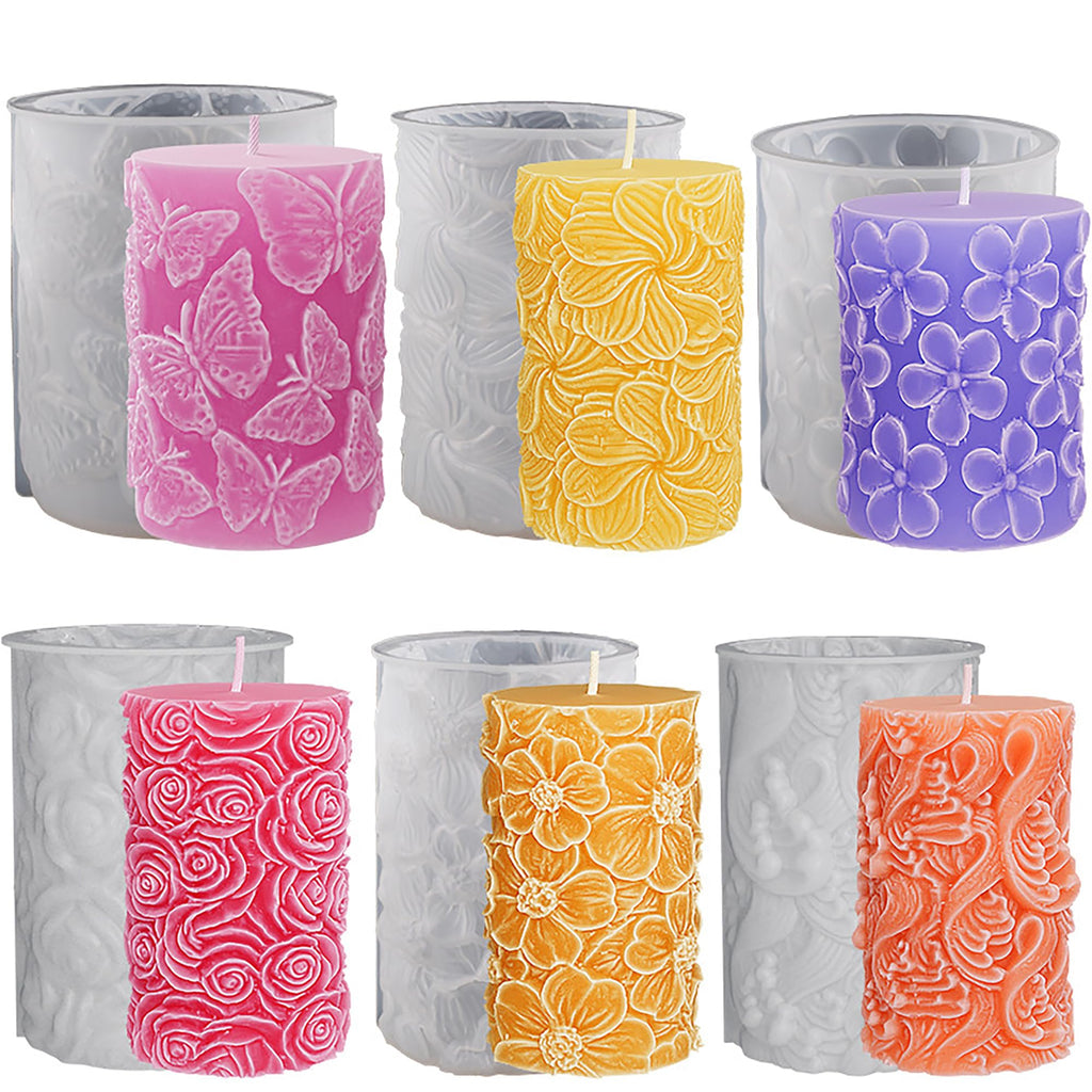 Halloween Skull Hand Ghost Cylinder Molds Silicone Wave Spiral Candle Mold - Silicone Resin Casting Molds for Candle & Resin & Soap Craft Supplies
