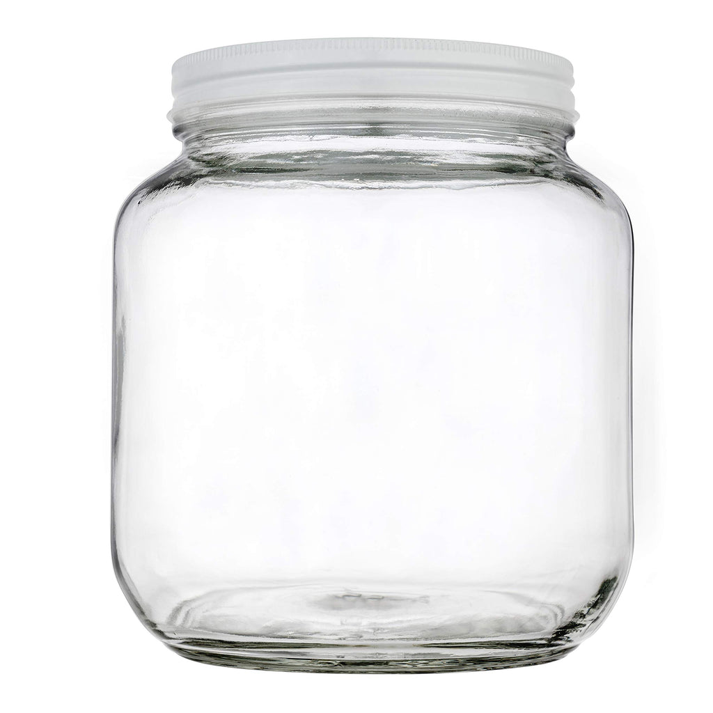 kitchentoolz Half Gallon Glass Large Mason Jar Wide Mouth with Airtight Metal Lid - 1/2 Gallon Mason Jars - BPA-Free Glass Jar with Lid - Dishwasher Safe Made in USA