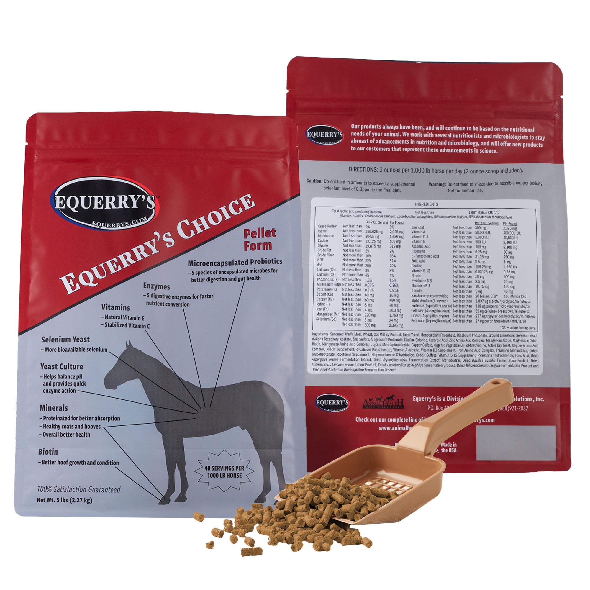 Equerry's Choice Horse Pellets - Complete Nutritional Supplement | Digestive Enzymes | Chelated Vitamins and Minerals | Horse Supplements | 5 lb