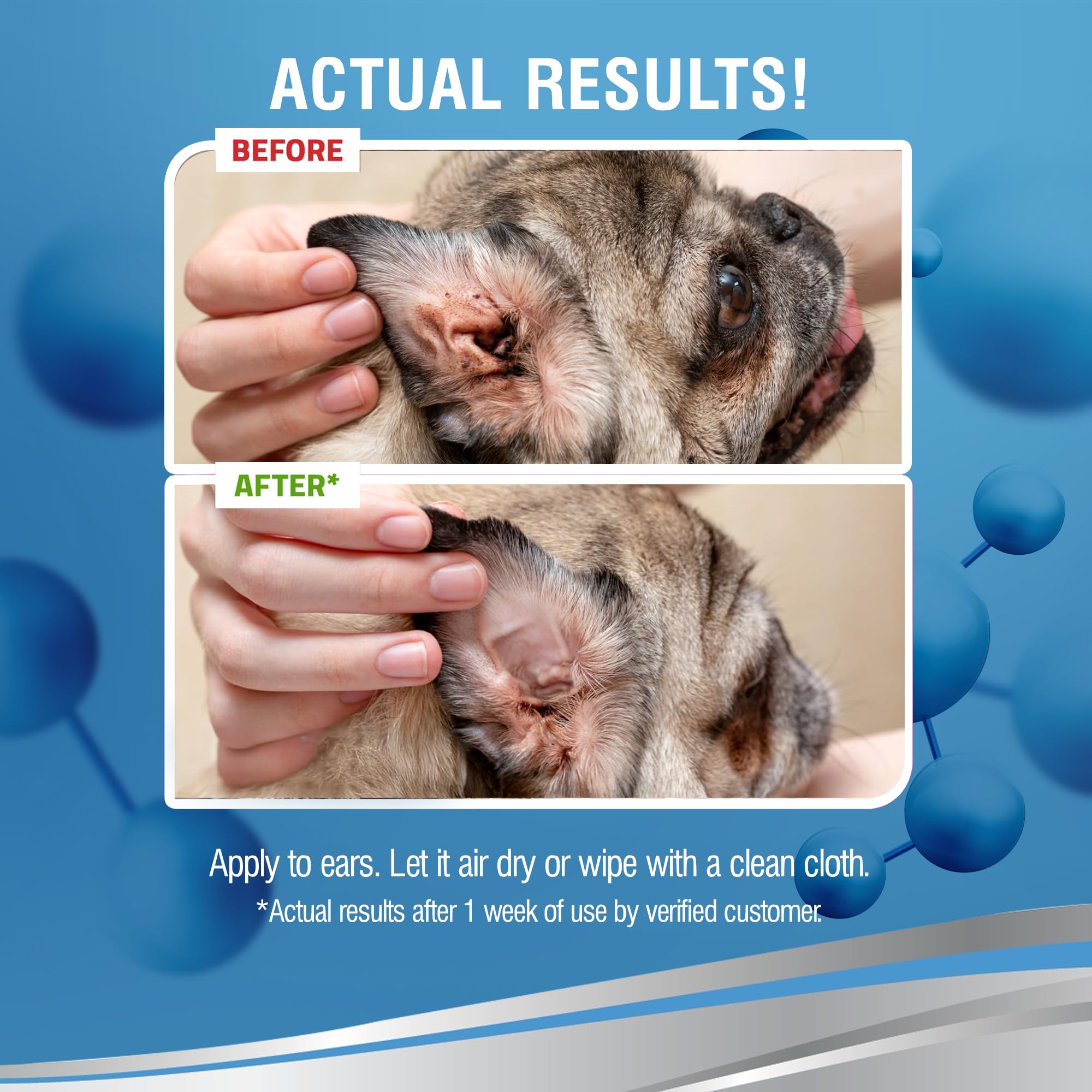 PetSilver Dog Ear Cleaner Solution – Gentle Ear Wash for Dogs and Cats with Chelated Silver – Otic Rinse Formula Targets Wax Buildup, Smelly Odor, and Itchy or Irritated Areas - Made in USA - 8 fl oz
