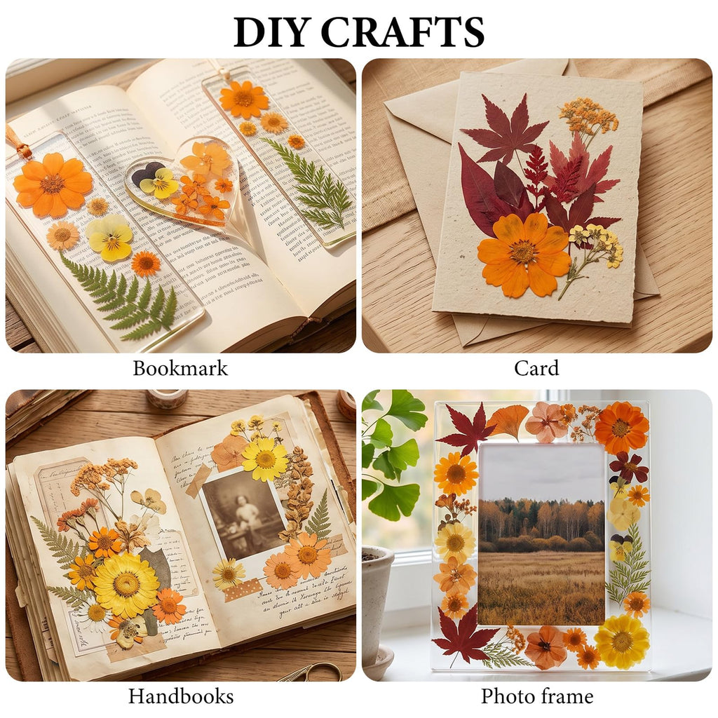 NESCCI 420 Pcs Dried Pressed Flowers for Resin,Real Nature Dried Flowers for Crafts Bulk Dry Flowers Leaves Kit Used for Resin Molds Scrapbooking DIY Art Crafts Candle Soap Making Nails Décor