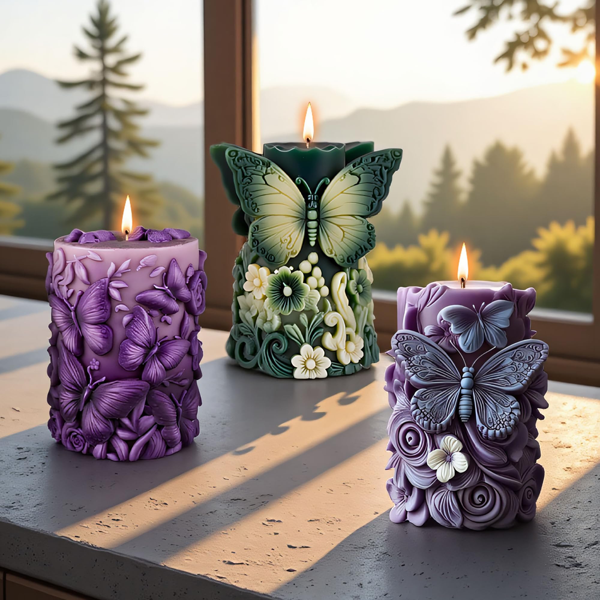 Flower Animal Cylinder Molds Silicone Wave Spiral Candle Mold - Silicone Resin Casting Molds for Candle & Resin & Soap Craft Supplies