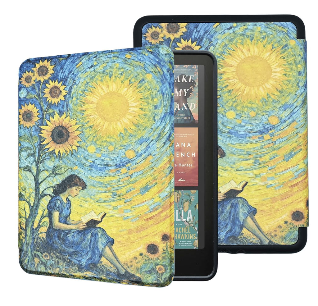 Case for All-New Kindle Paperwhite 12th Gen 2024 and Kindle Colorsoft Signature Edition, Book Lovers Gifts Lightweight PU Leather Protective Cover with Auto Sleep Wake Hand Strap
