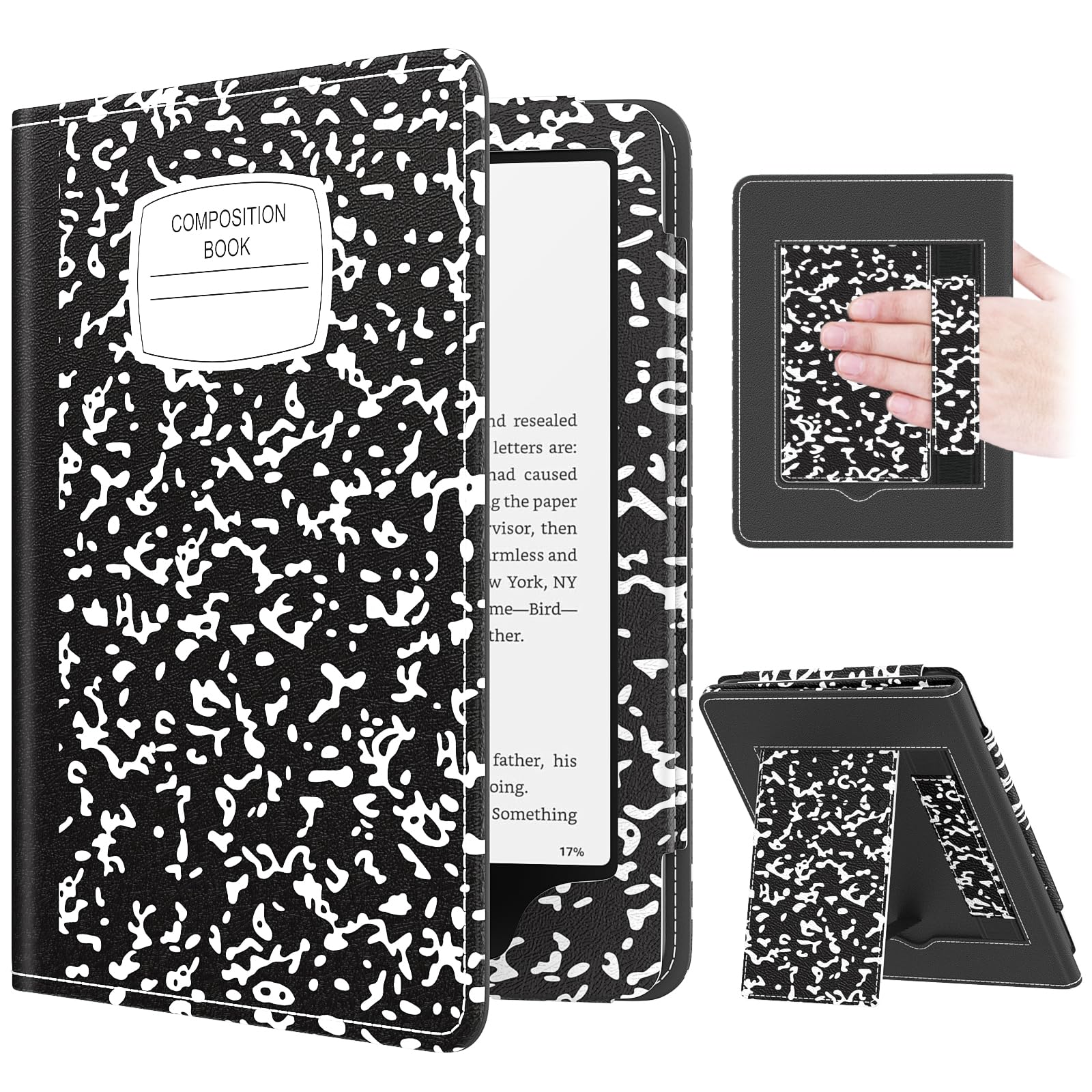 MoKo Case for 7"/6.8" Kindle Paperwhite(12th/11th Generation-2024/2021) and Kindle Colorsoft Signature Edition, Slim PU Shell Cover Case with Auto-Wake/Sleep for Kindle Paperwhite 2024, Flowers