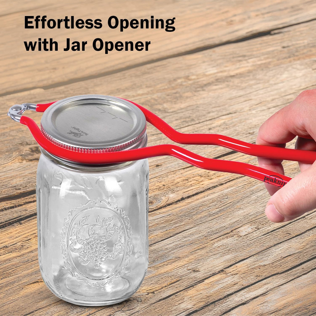 Ball Regular Mouth Mason Jars 32 oz. (12 Pack) - Quart Size Jars with Airtight Lids and Bands for Canning, Fermenting, Pickling, Meal Prep or DIY Decors and Projects Bundled with Peaknip Jar Opener